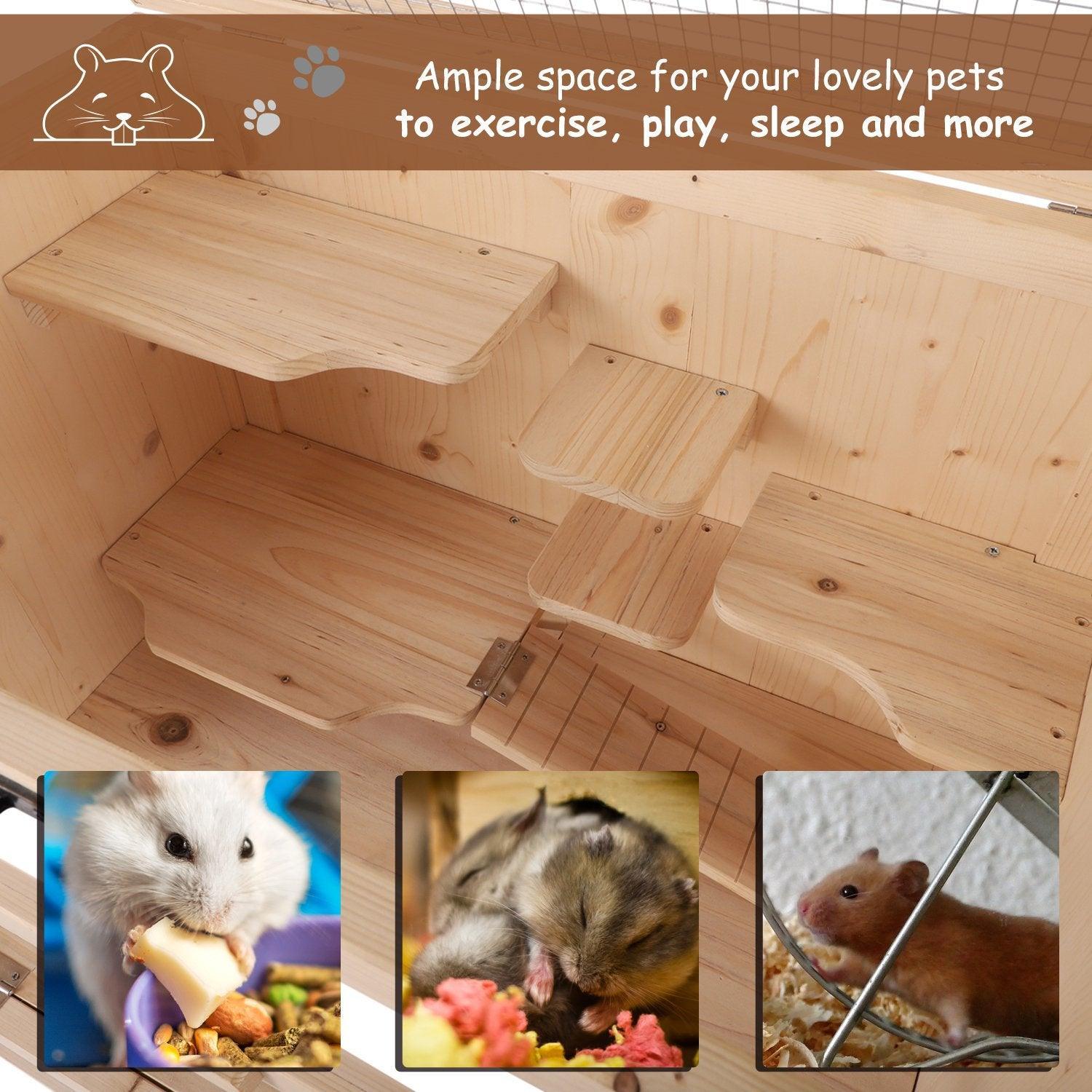 PawHut Hamster Cage - 4 Layers, Easy Clean - ALL4U RETAILER LTD