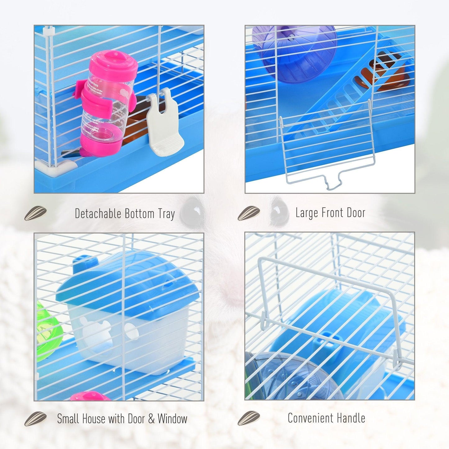 Pawhut Hamster Cage Carrier - Compact & Convenient - ALL4U RETAILER LTD