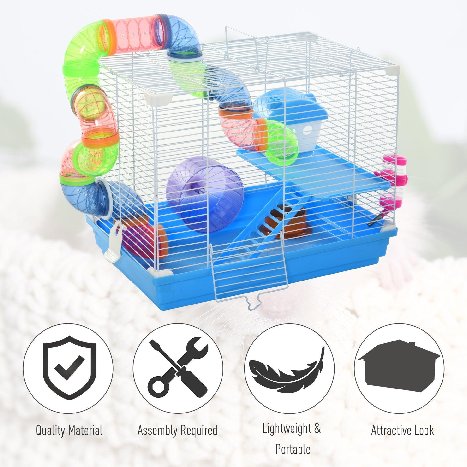 Pawhut Hamster Cage Carrier - Compact & Convenient - ALL4U RETAILER LTD