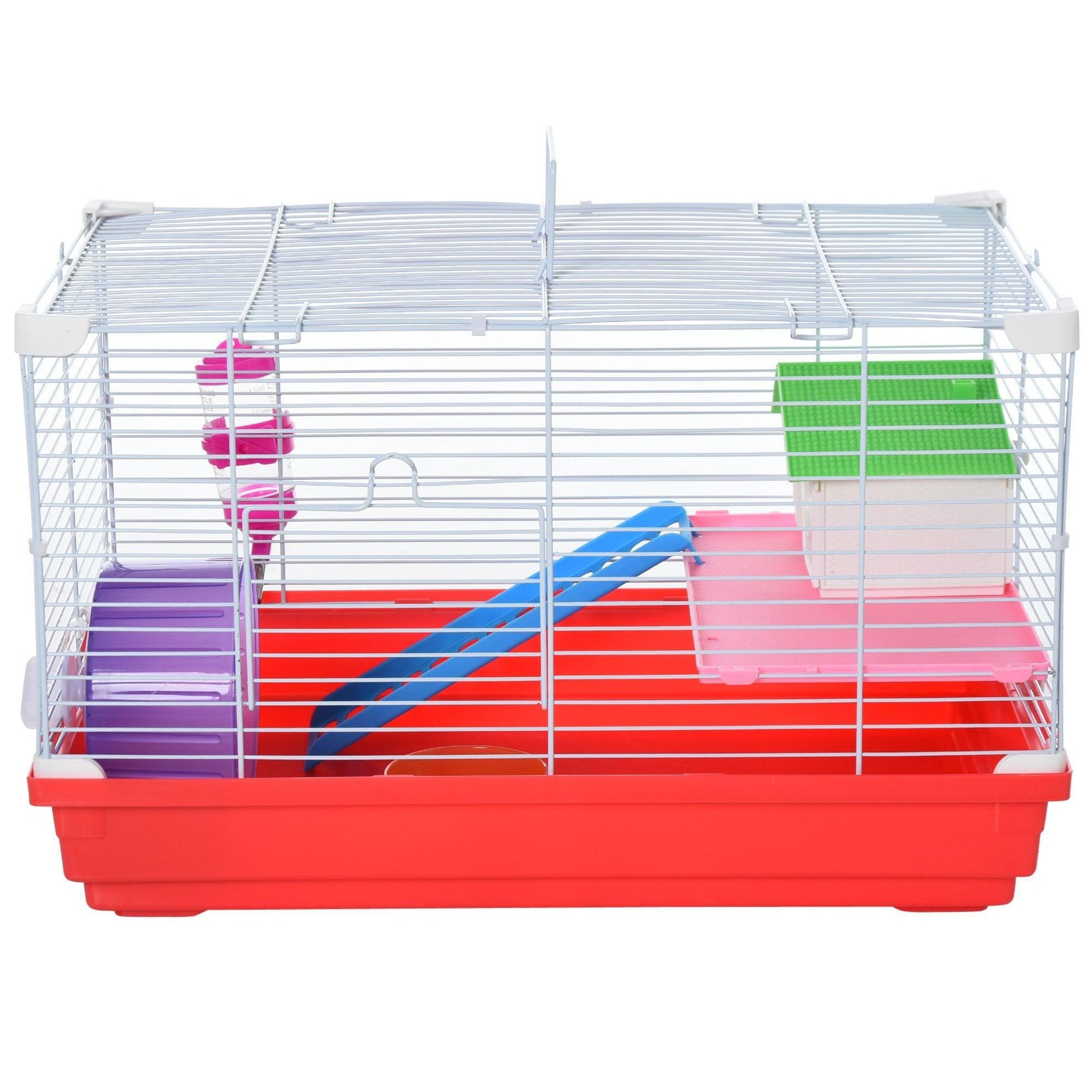 PawHut Hamster Cage, Tunnels, Wheel, Bottle, Dishes - ALL4U RETAILER LTD