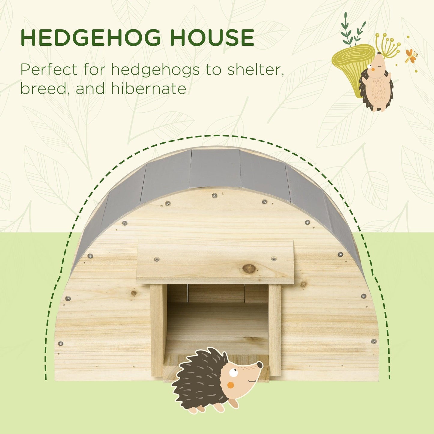 PawHut Hedgehog House, 2 Door Small Animal Shelter - ALL4U RETAILER LTD