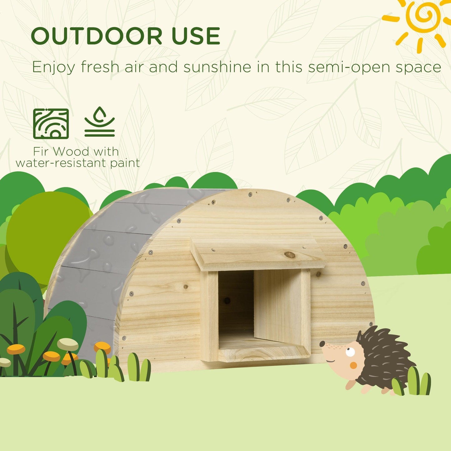 PawHut Hedgehog House, 2 Door Small Animal Shelter - ALL4U RETAILER LTD