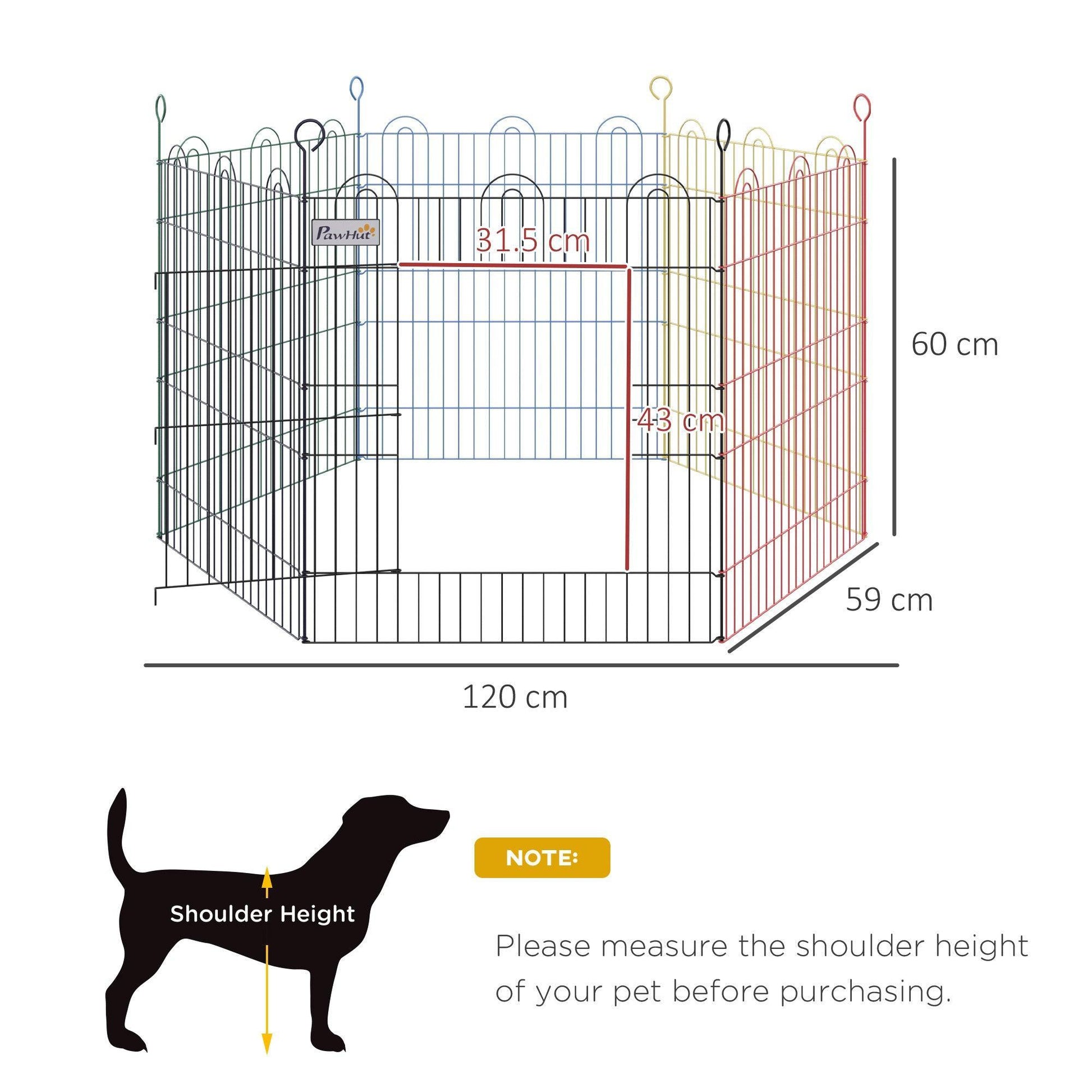 PawHut Hexagon Pet Playpen: Metal Fence for Dogs - ALL4U RETAILER LTD