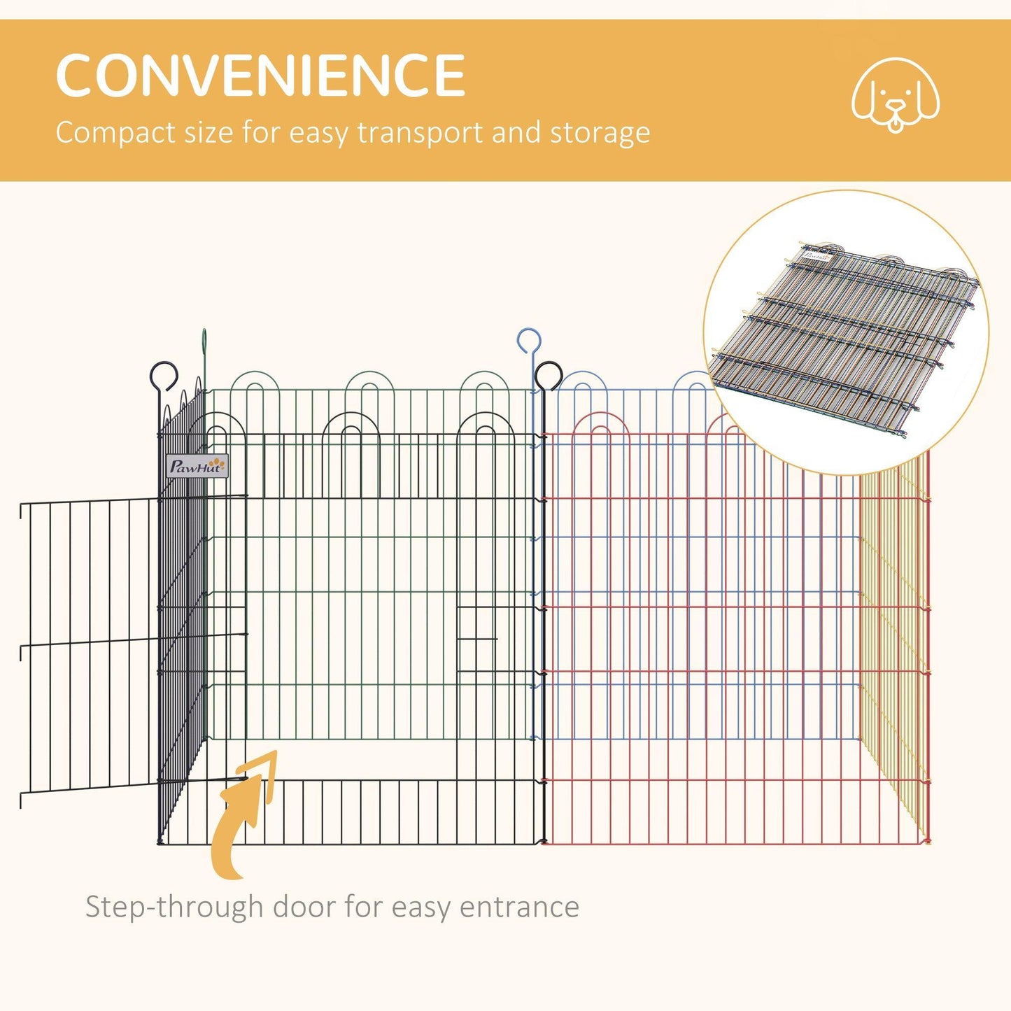 PawHut Hexagon Pet Playpen: Metal Fence for Dogs - ALL4U RETAILER LTD