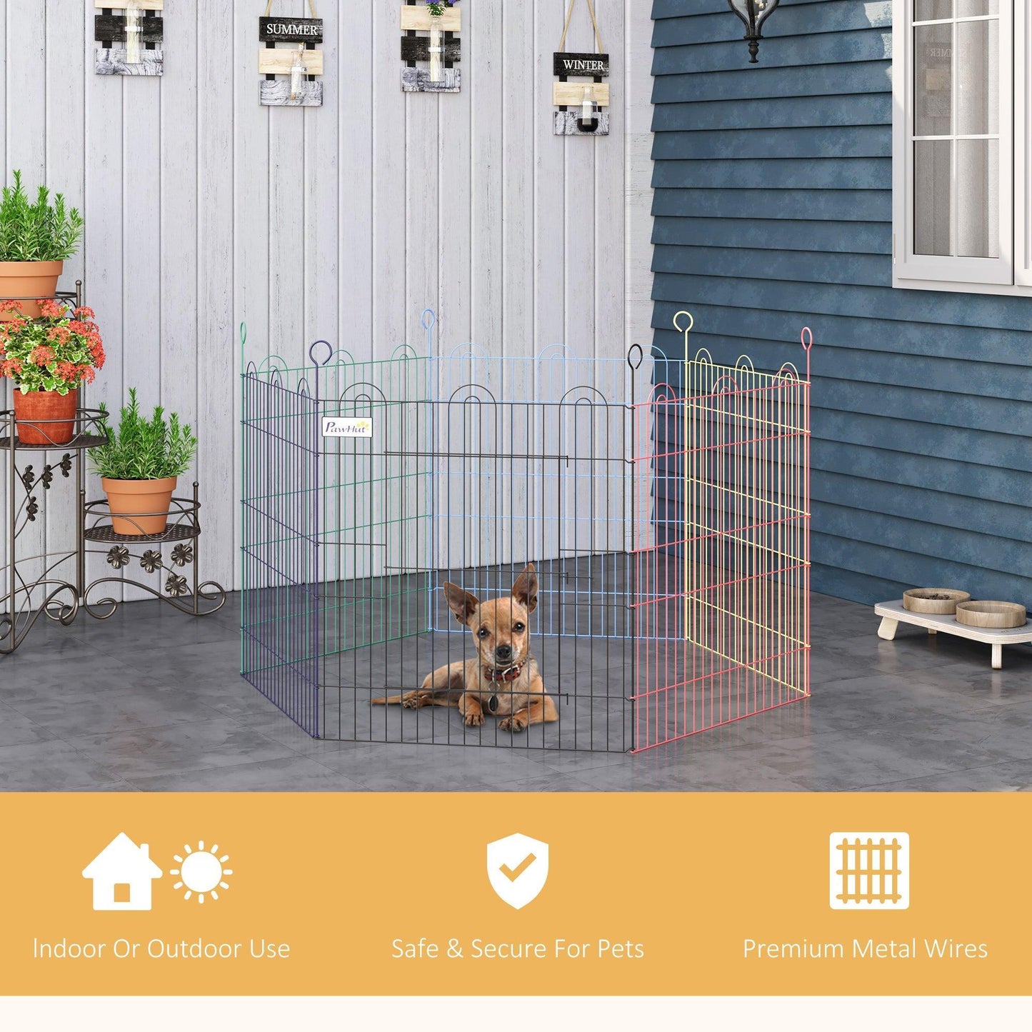 PawHut Hexagon Pet Playpen: Metal Fence for Dogs - ALL4U RETAILER LTD