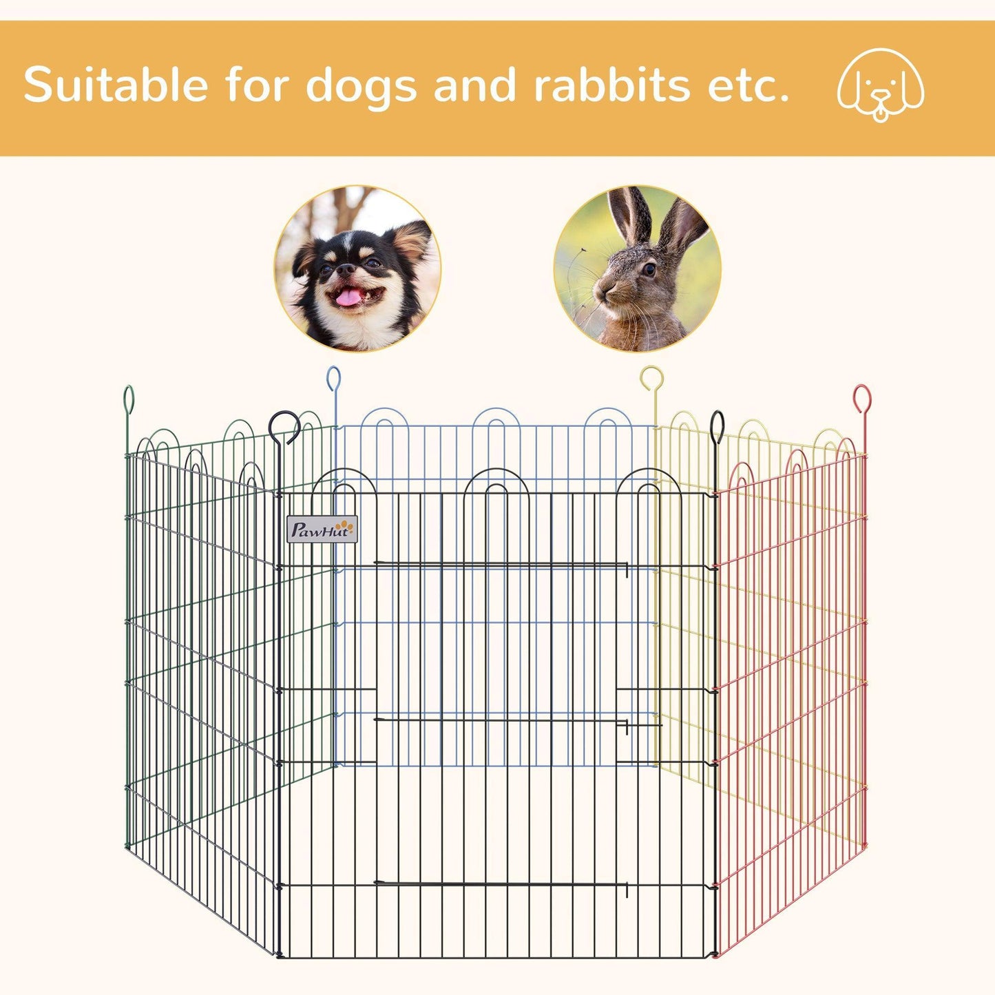 PawHut Hexagon Pet Playpen: Metal Fence for Dogs - ALL4U RETAILER LTD