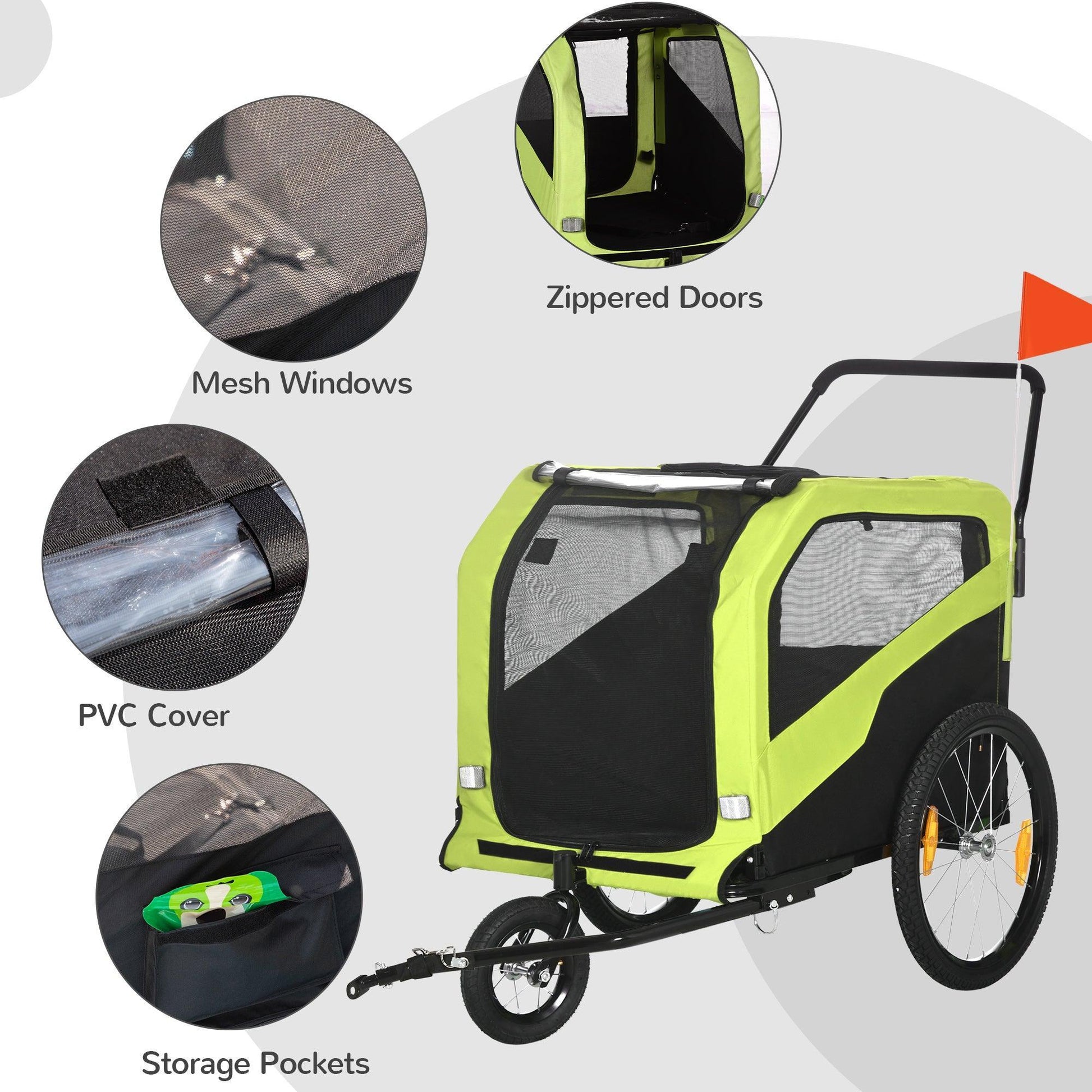 PawHut Large Dog Bike Trailer: Easy Travel - ALL4U RETAILER LTD