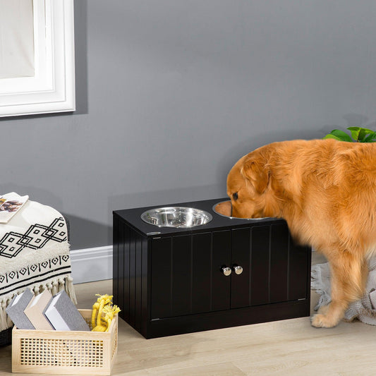 PawHut Large Dog Feeding Station with Storage - 2 Bowls - ALL4U RETAILER LTD