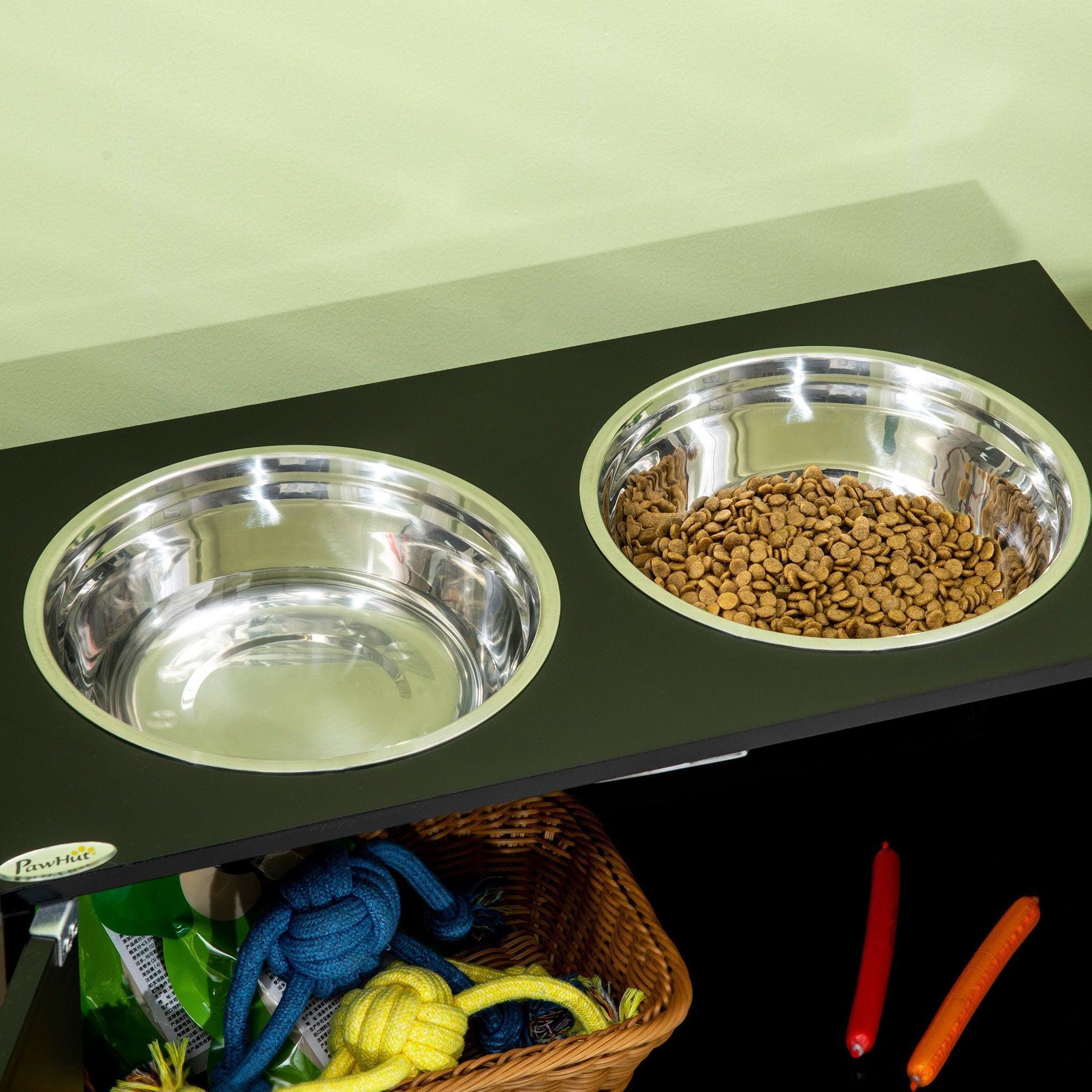 PawHut Large Dog Feeding Station with Storage - 2 Bowls - ALL4U RETAILER LTD