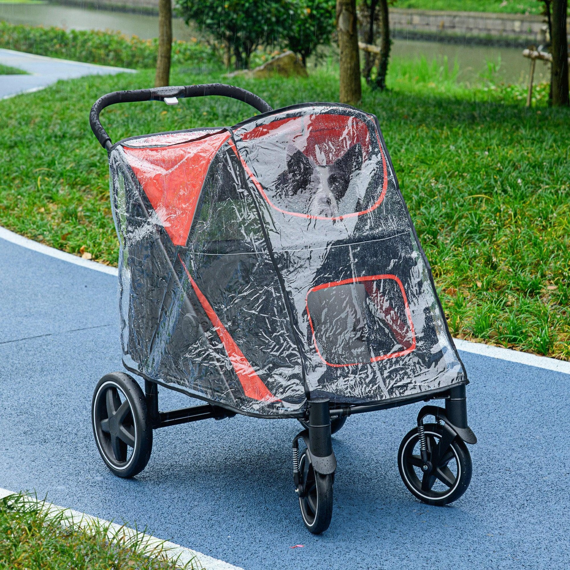 PawHut Large Dog Stroller with Rain Cover - ALL4U RETAILER LTD