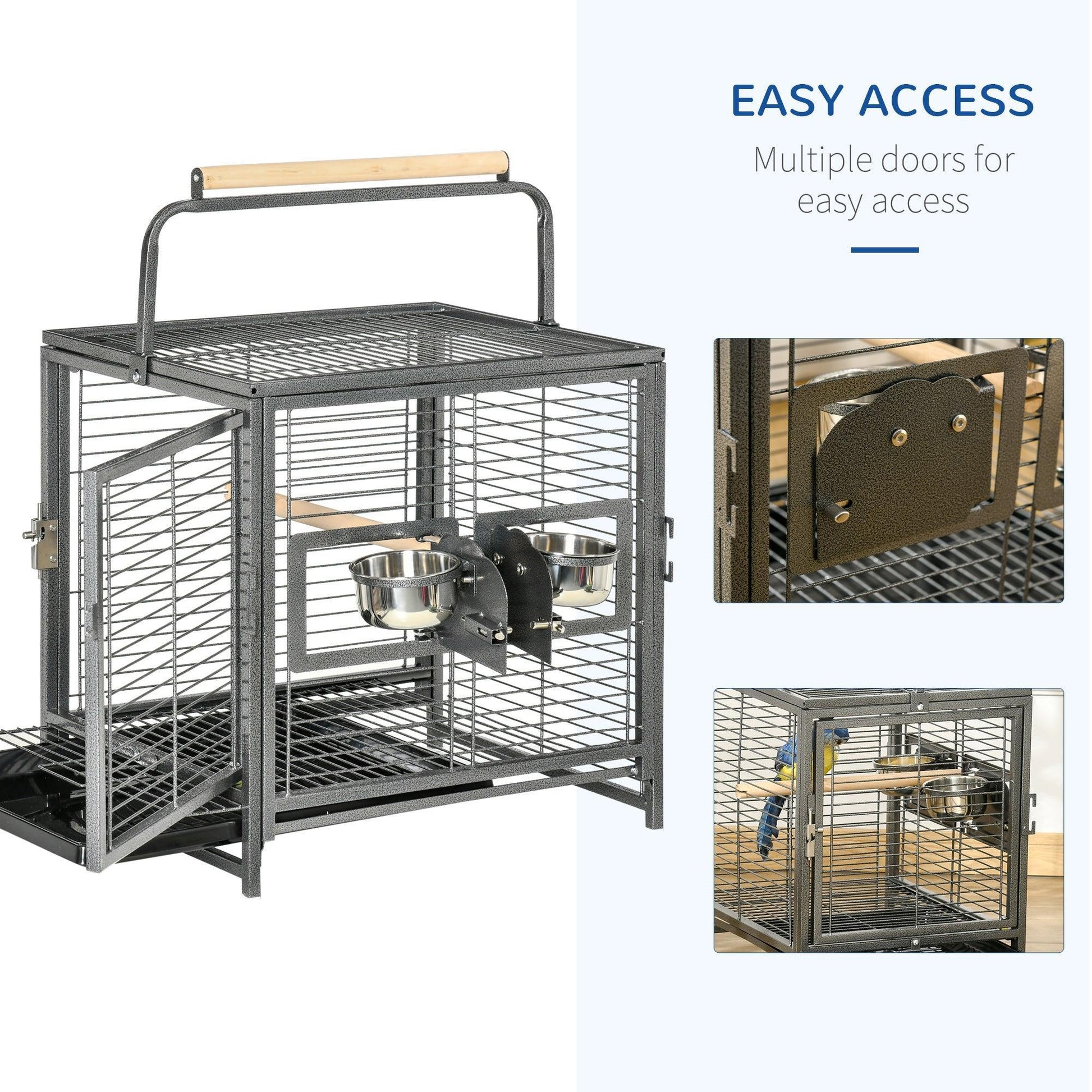 PawHut Metal Parrot Cage - Compact and Stylish - ALL4U RETAILER LTD