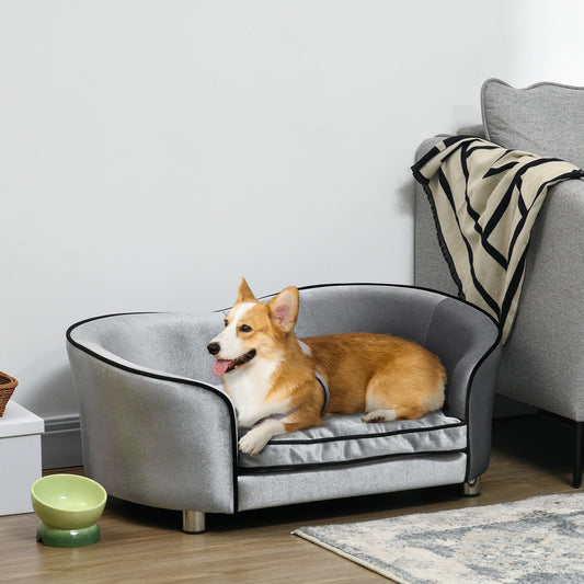 PawHut Mini Dog Sofa: Soft Cushioned Pet Bed - ALL4U RETAILER LTD