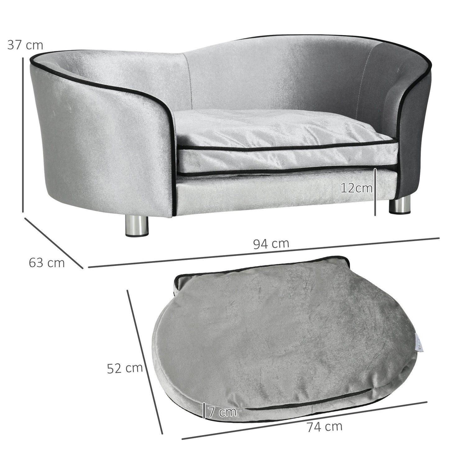 PawHut Mini Dog Sofa: Soft Cushioned Pet Bed - ALL4U RETAILER LTD