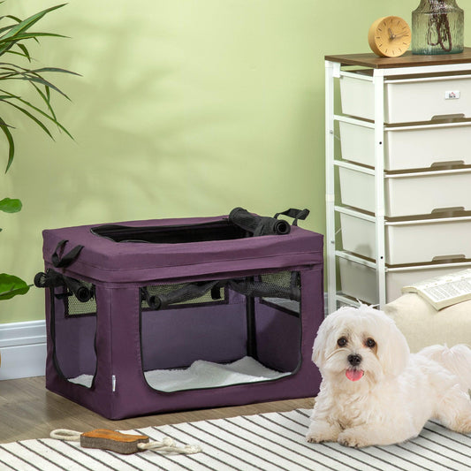 PawHut Mini Pet Carrier: Portable & Foldable (60x42x42cm) - ALL4U RETAILER LTD