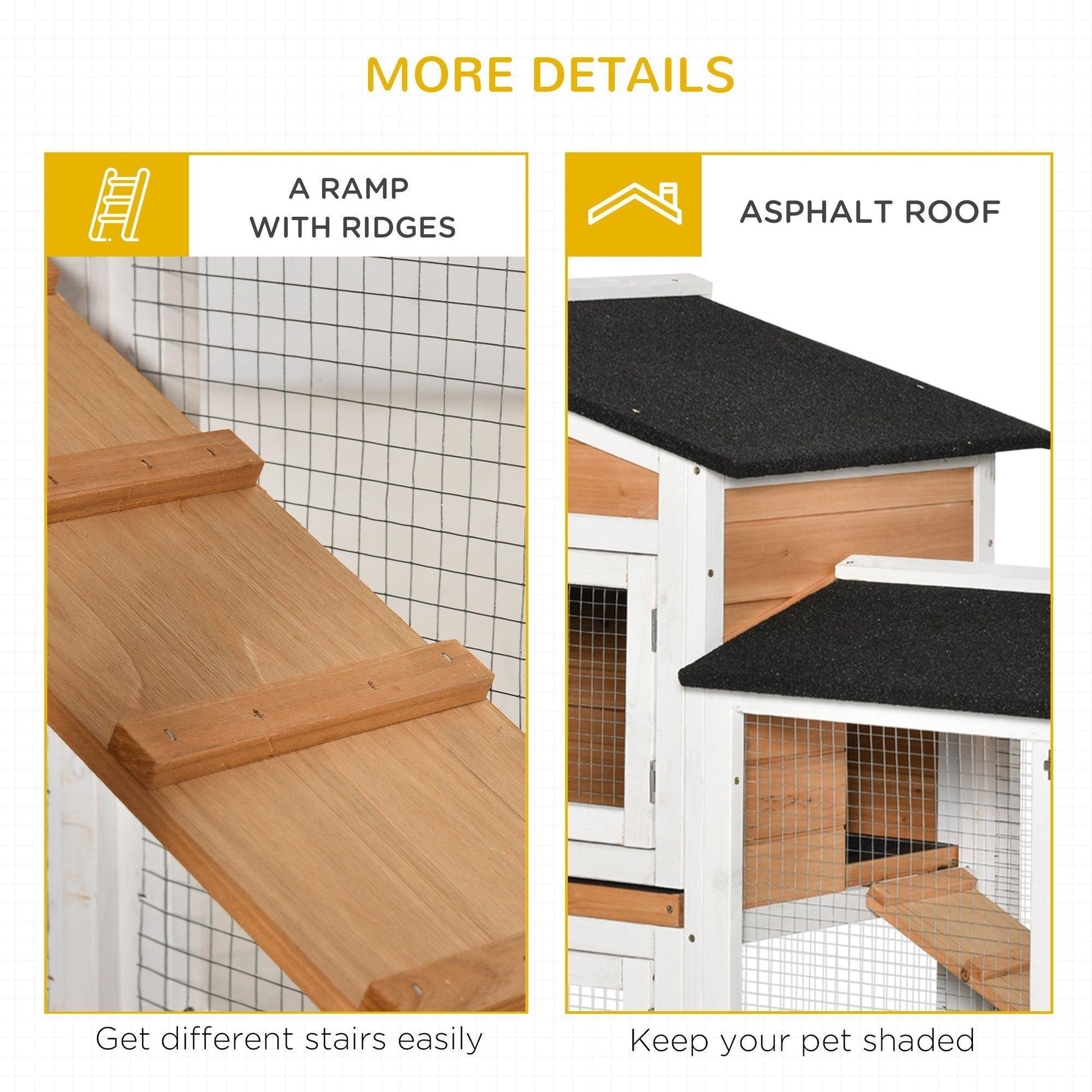 PawHut Mobile Wooden Rabbit Hutch with Run - ALL4U RETAILER LTD