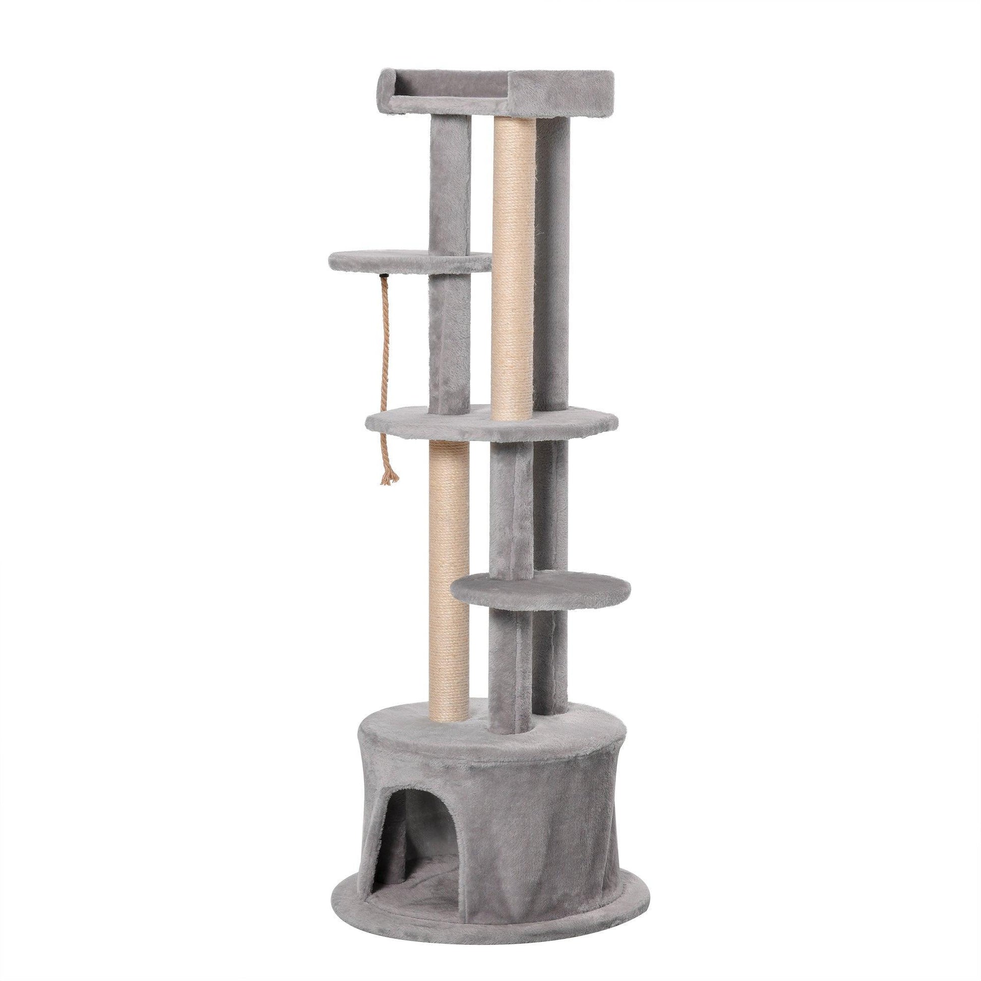 PawHut Multi-level Cat Tree with Scratching Post and Plush Perches - ALL4U RETAILER LTD