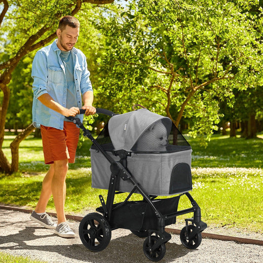 PawHut No-Zip Pet Stroller: Easy & Safe Travel - ALL4U RETAILER LTD