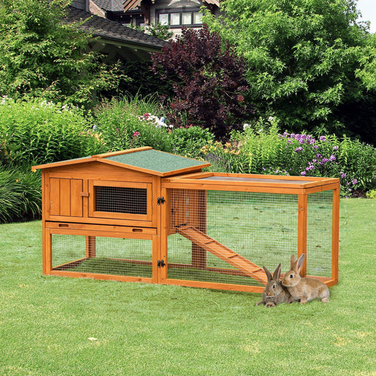 PawHut Outdoor Bunny Cage with Sliding Tray - ALL4U RETAILER LTD