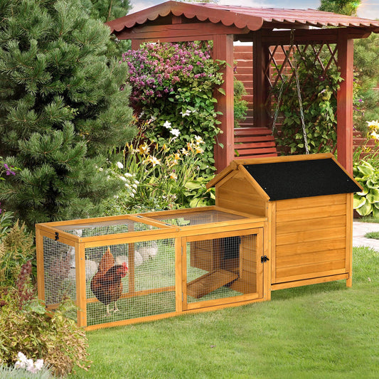 PawHut Outdoor Chicken Coop with Nesting Box & Run - ALL4U RETAILER LTD