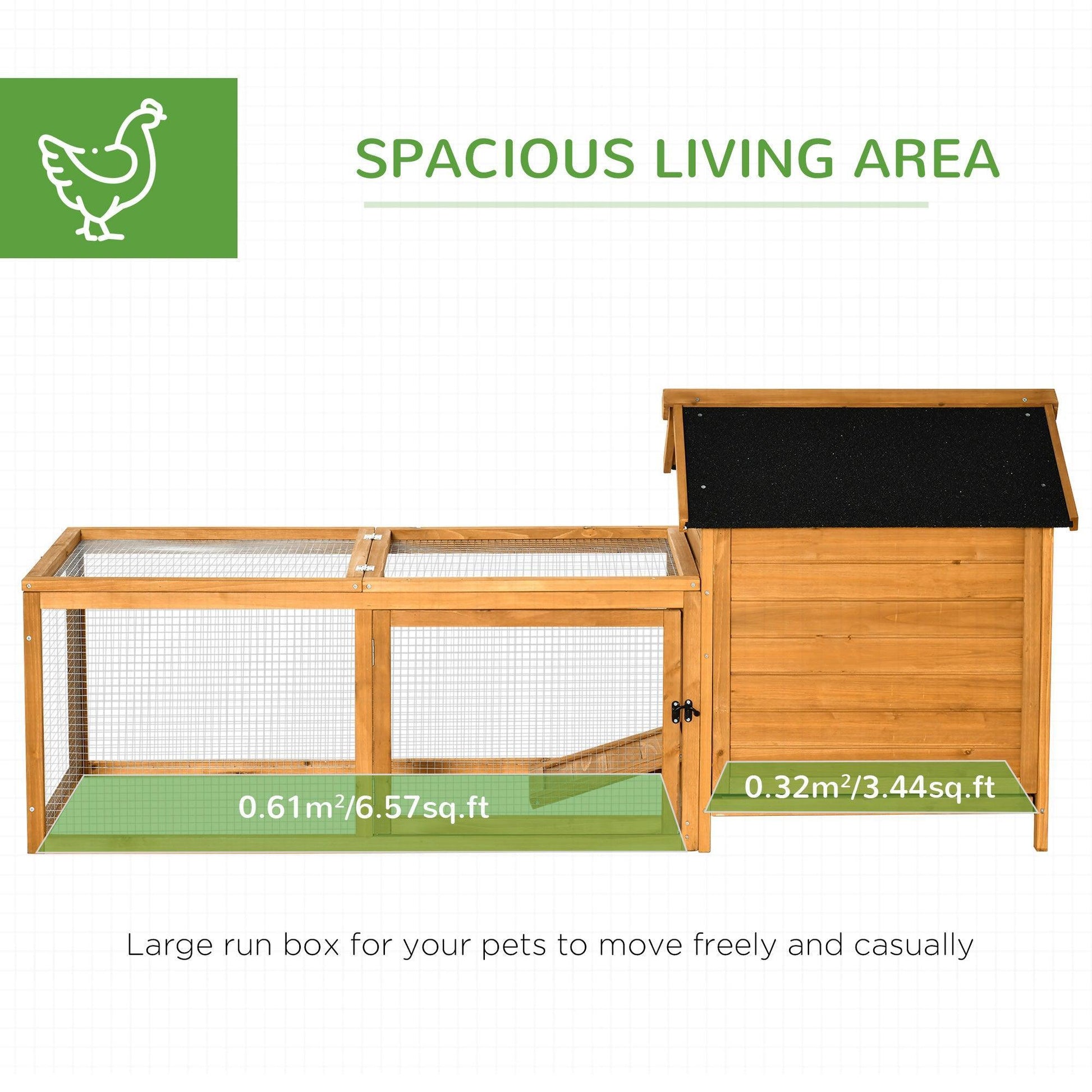 PawHut Outdoor Chicken Coop with Nesting Box & Run - ALL4U RETAILER LTD