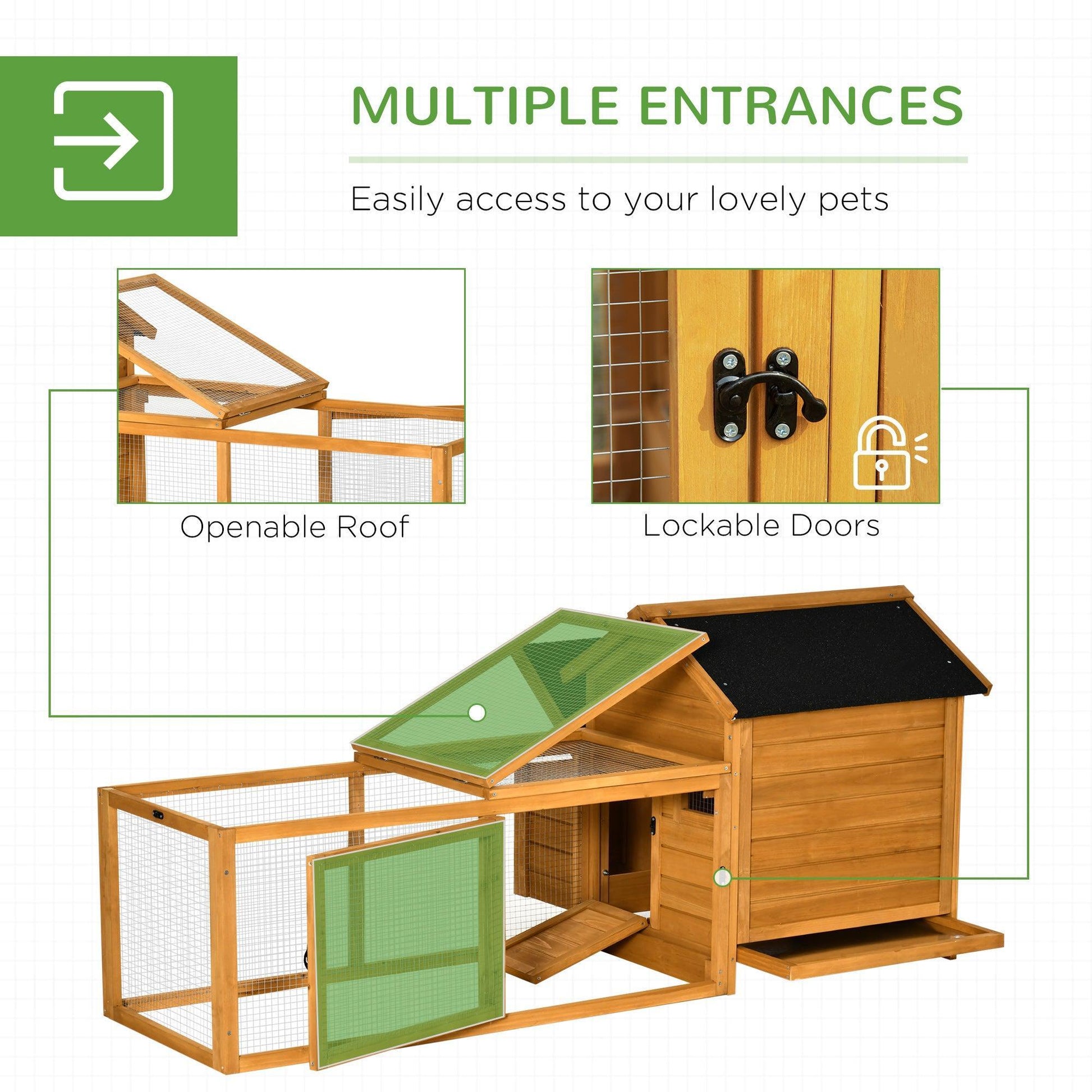 PawHut Outdoor Chicken Coop with Nesting Box & Run - ALL4U RETAILER LTD