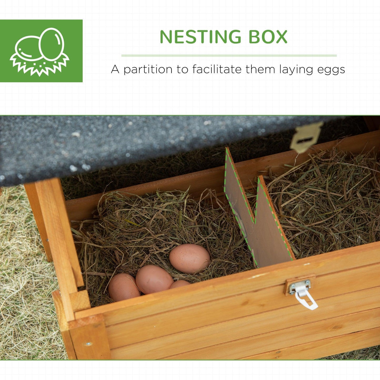 PawHut Outdoor Chicken Coop with Nesting Box & Run - ALL4U RETAILER LTD