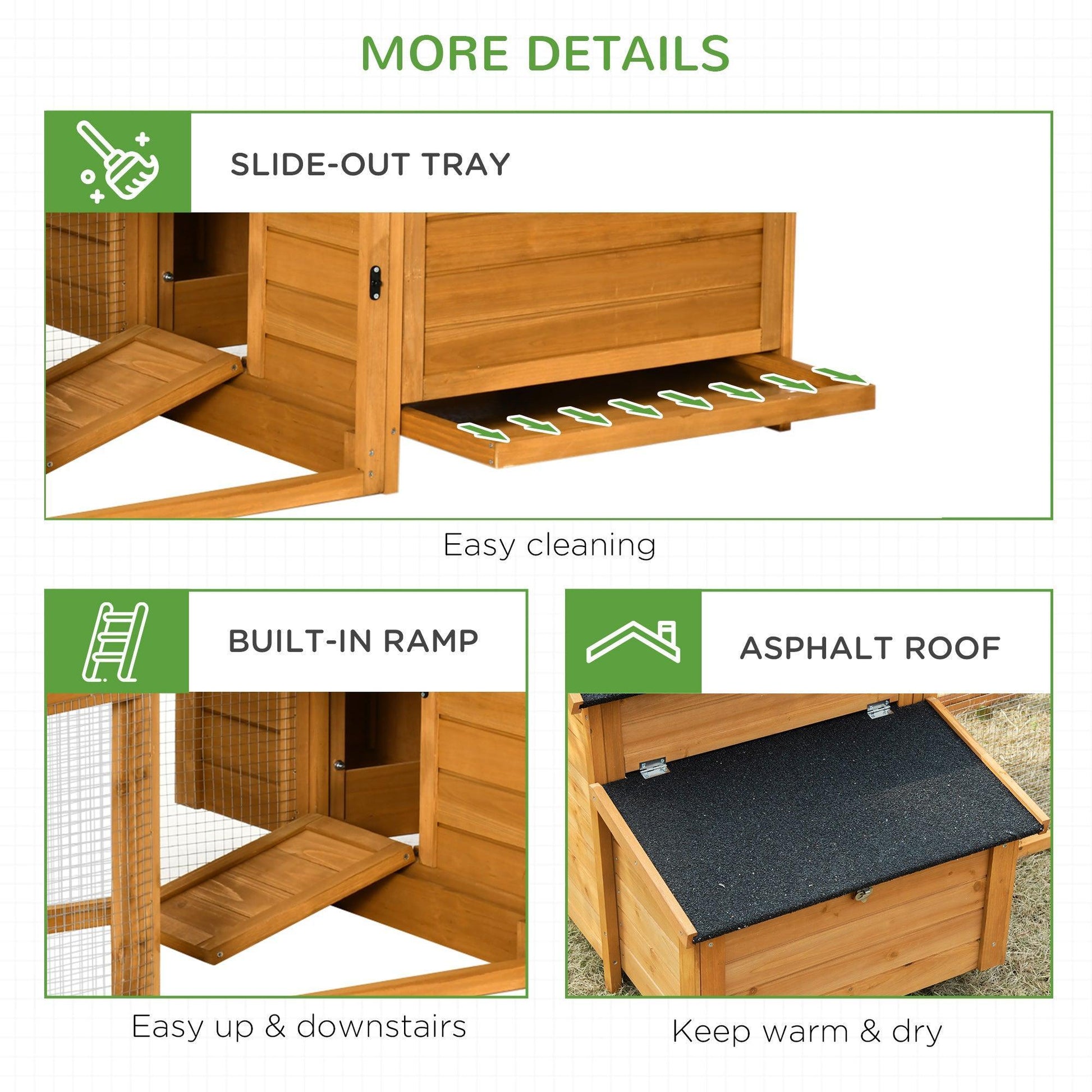 PawHut Outdoor Chicken Coop with Nesting Box & Run - ALL4U RETAILER LTD