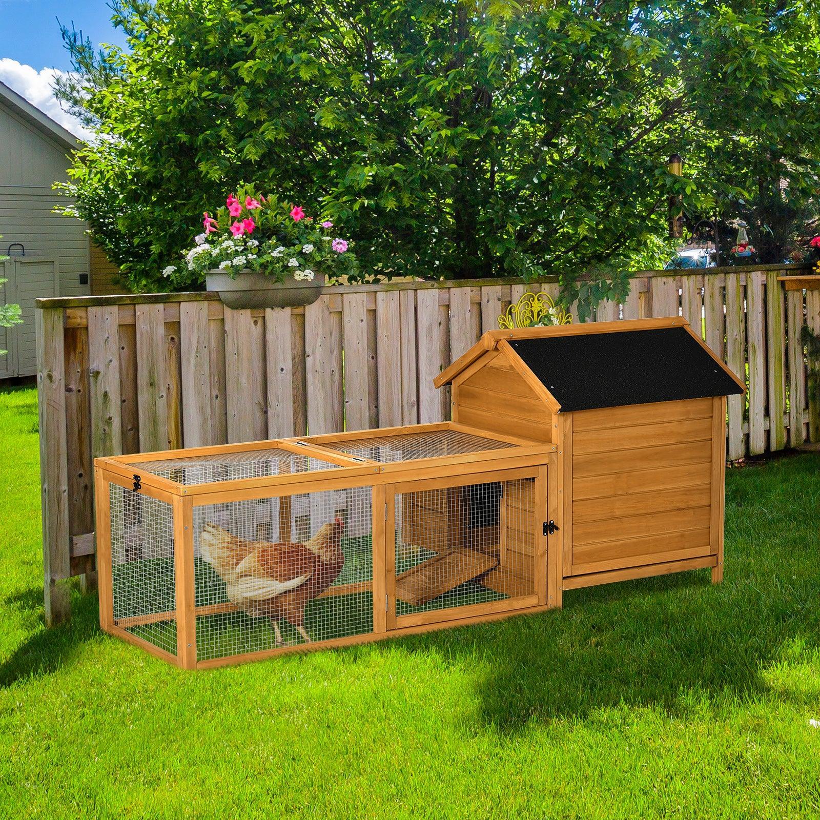 PawHut Outdoor Chicken Coop with Nesting Box & Run - ALL4U RETAILER LTD