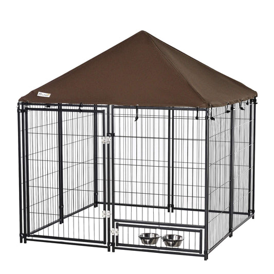 PawHut Outdoor Dog Kennel, Water-resistant Roof, Lockable Cage - ALL4U RETAILER LTD