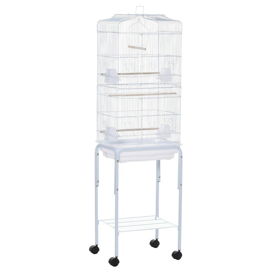 PawHut Parrot Cage & Stand- White - ALL4U RETAILER LTD