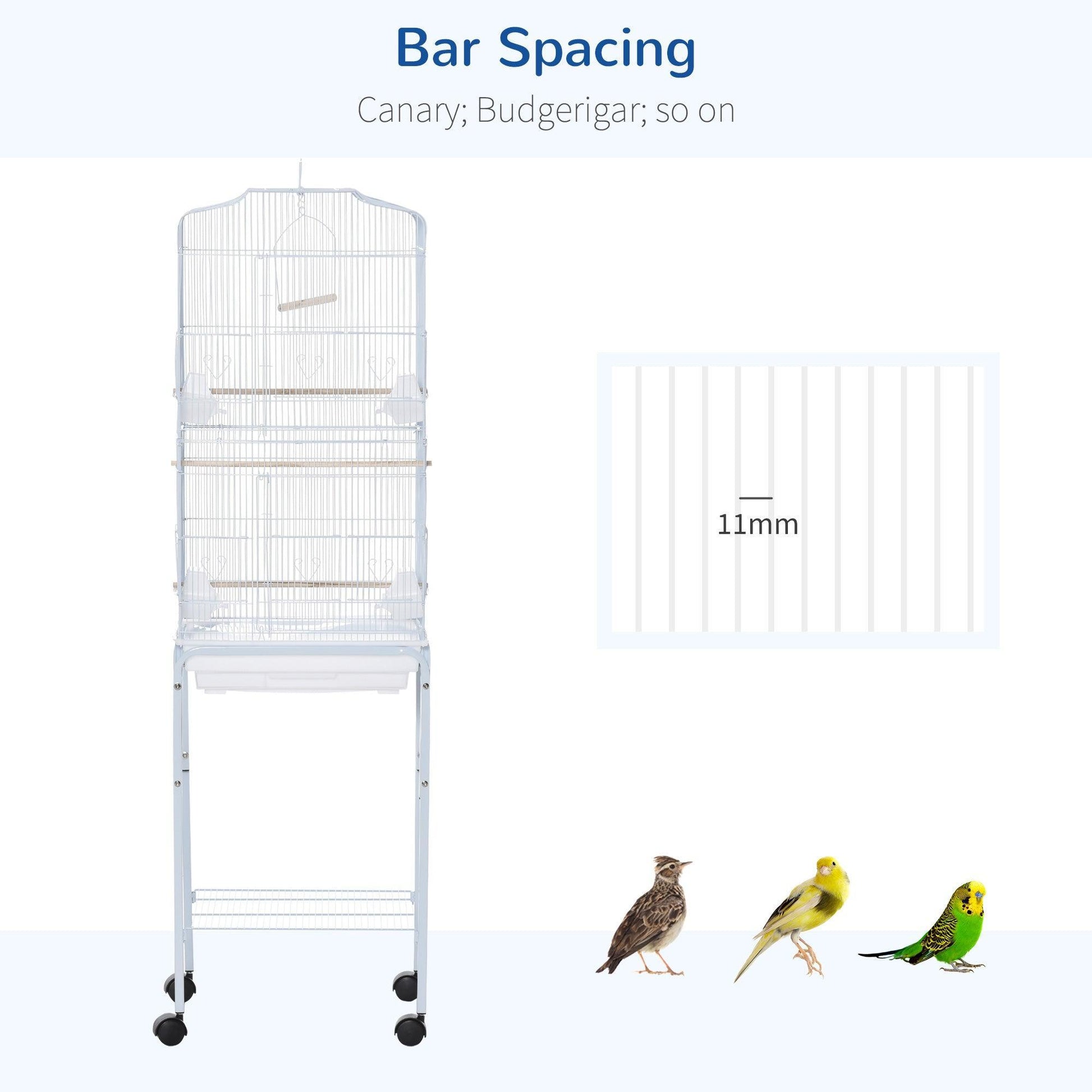 PawHut Parrot Cage & Stand- White - ALL4U RETAILER LTD