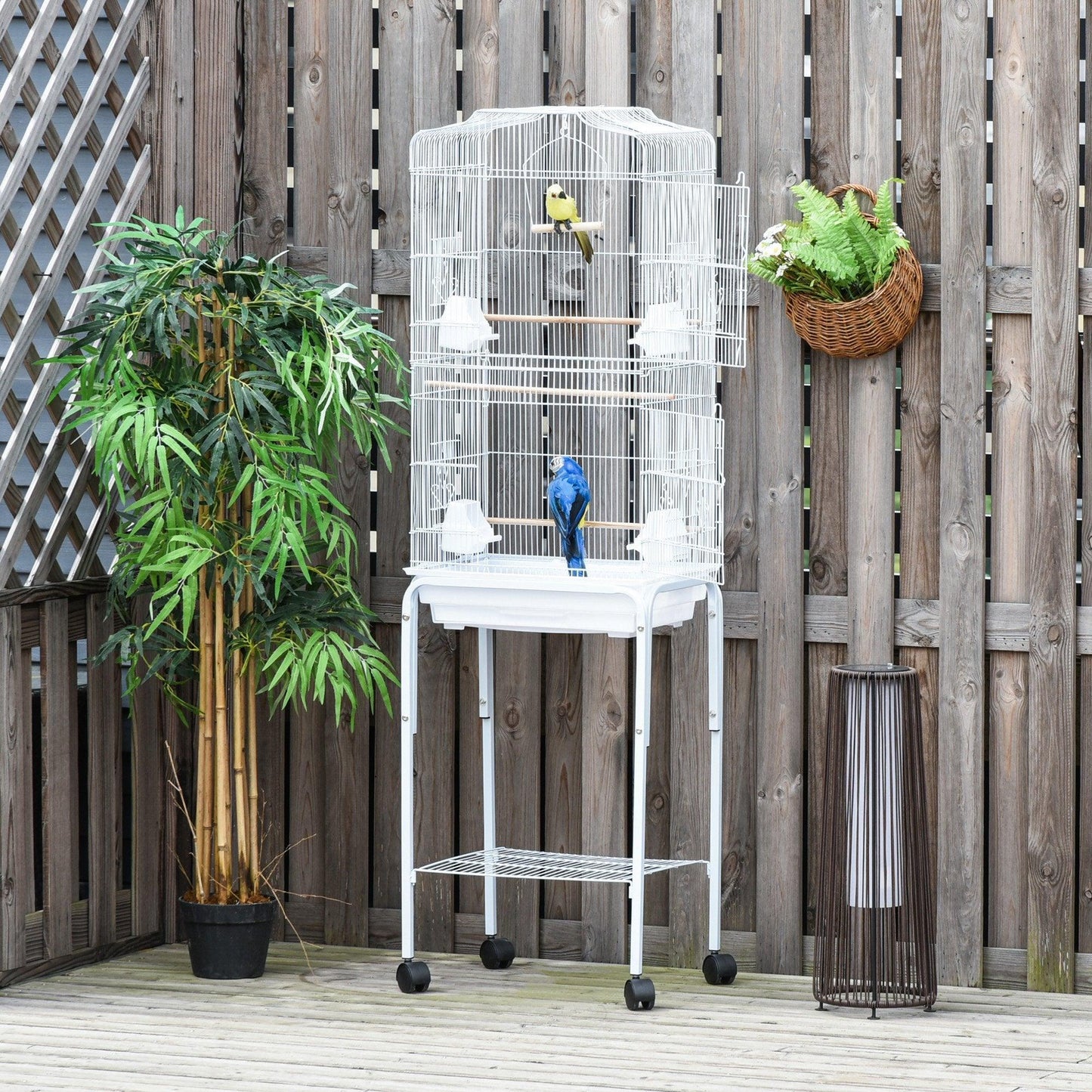 PawHut Parrot Cage & Stand- White - ALL4U RETAILER LTD