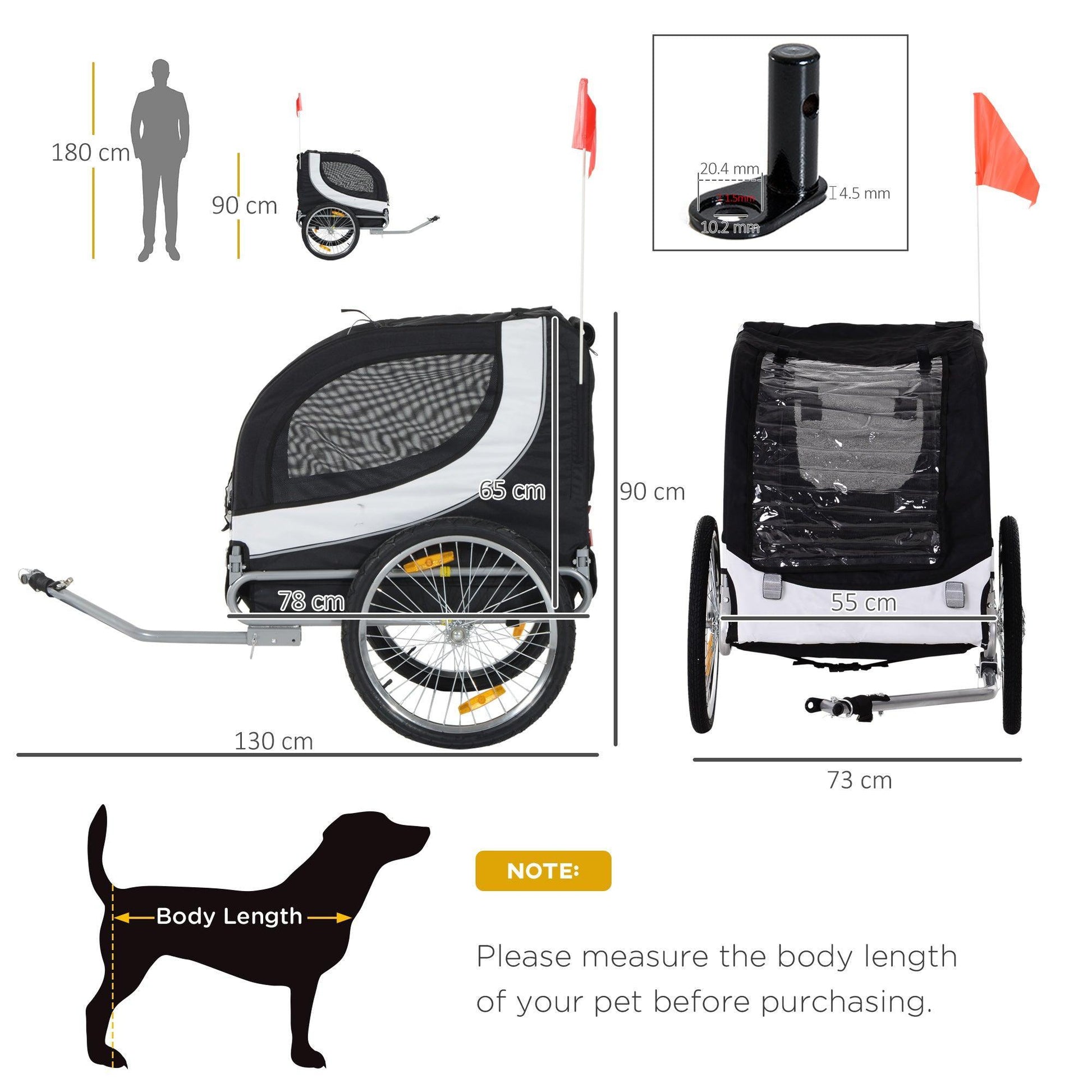 PawHut Pet Bicycle Trailer: Water Resistant & Stylish - ALL4U RETAILER LTD