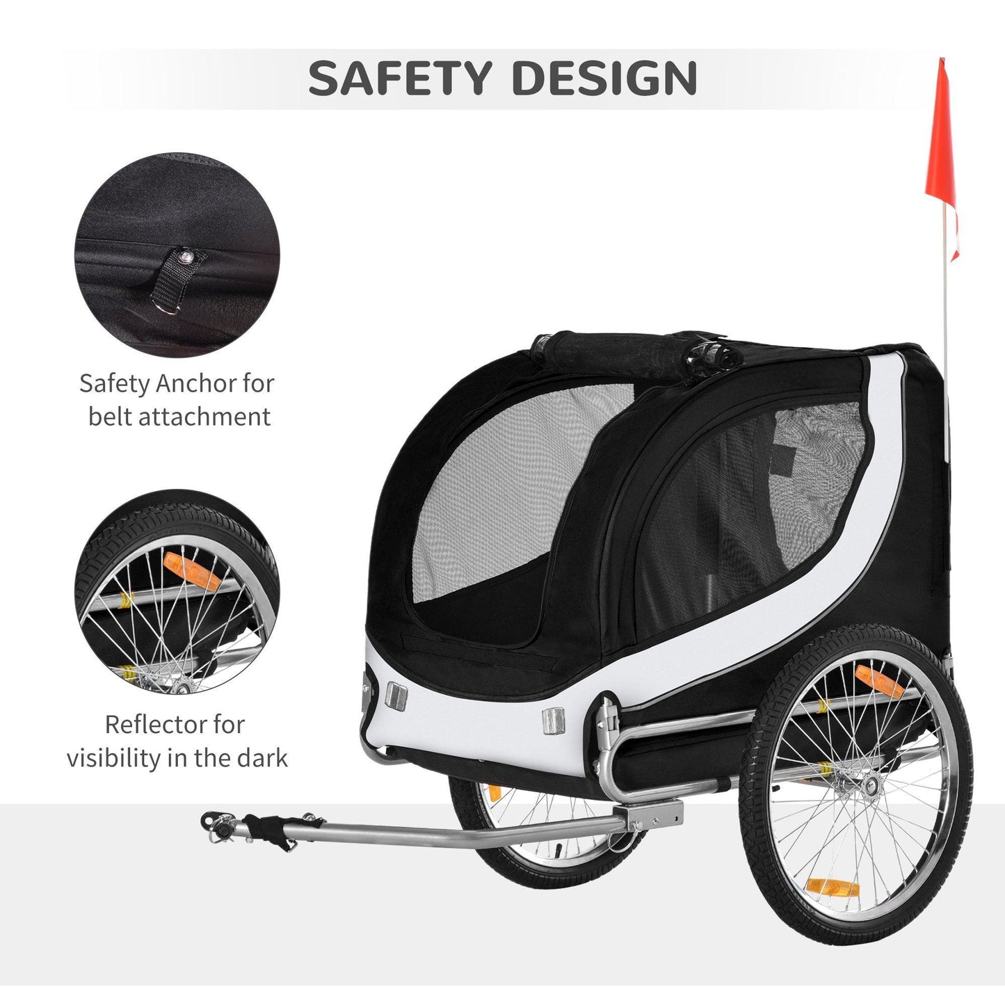 PawHut Pet Bicycle Trailer: Water Resistant & Stylish - ALL4U RETAILER LTD