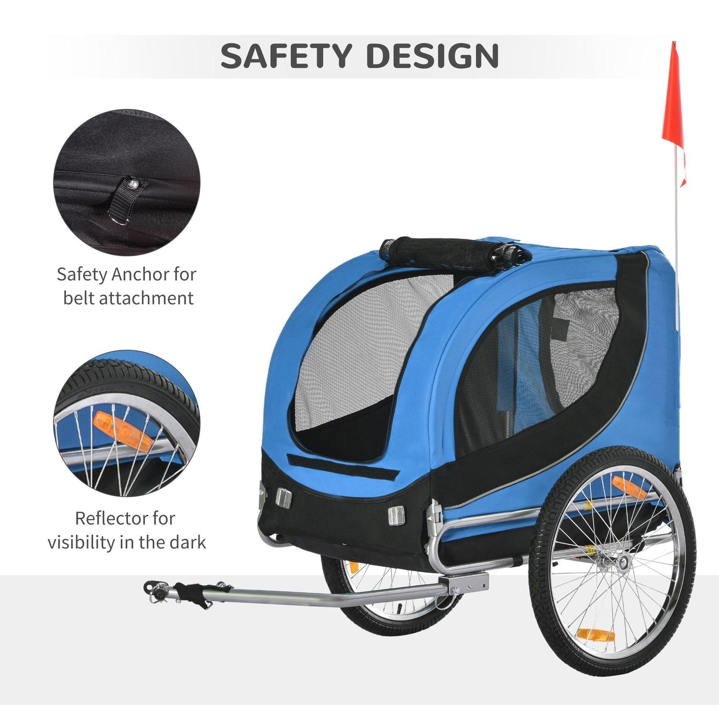 Pawhut Pet Bike Trailer - Folding & Portable - ALL4U RETAILER LTD