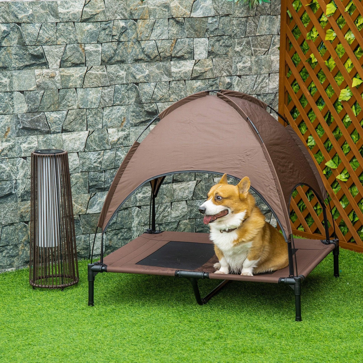 PawHut Pet Cot with Canopy for Large Dogs - ALL4U RETAILER LTD