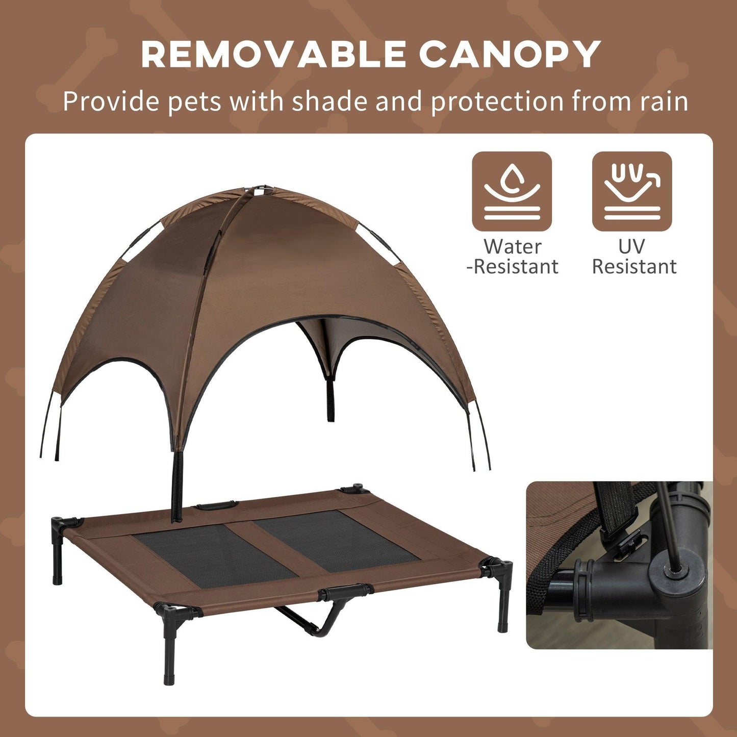 PawHut Pet Cot with Canopy for Large Dogs - ALL4U RETAILER LTD