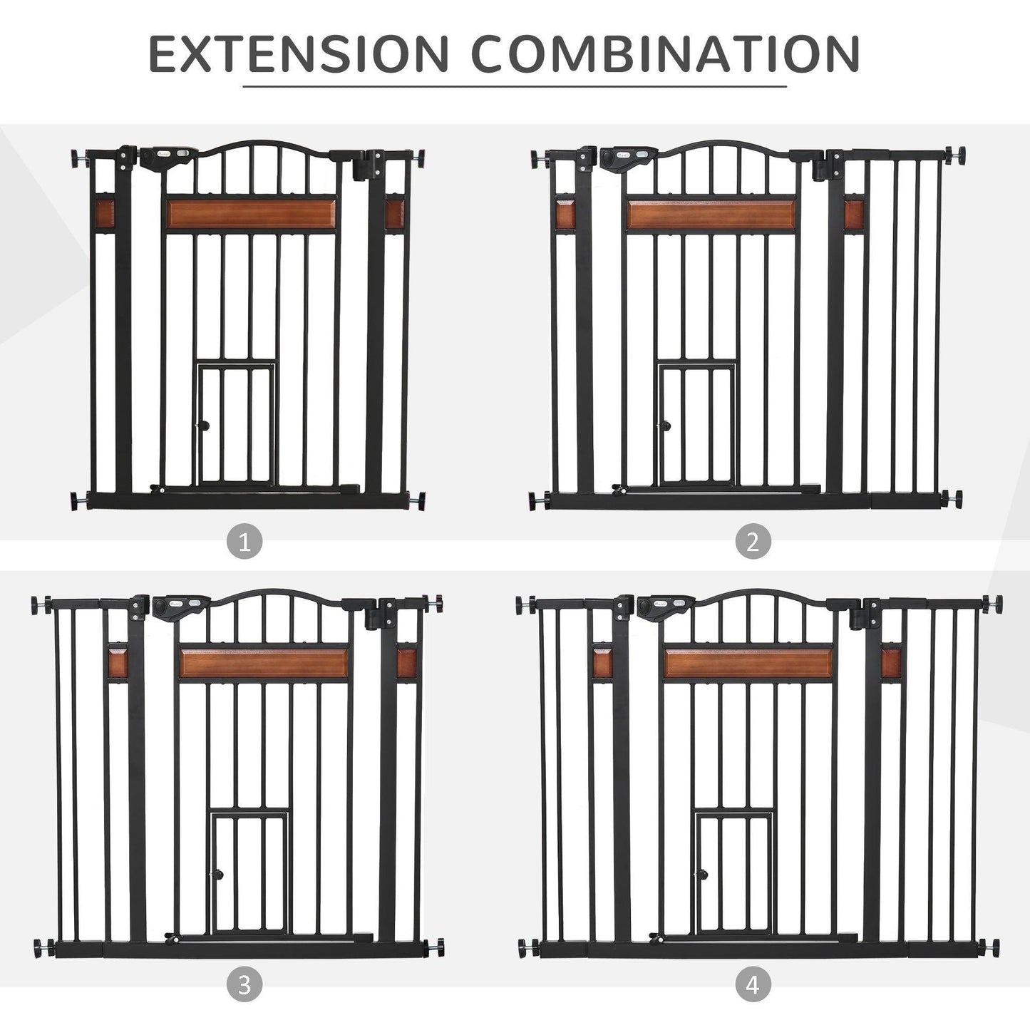 PawHut Pet Gate: Auto Close Wood Decoration for Doorways, 105 cm Wide - ALL4U RETAILER LTD