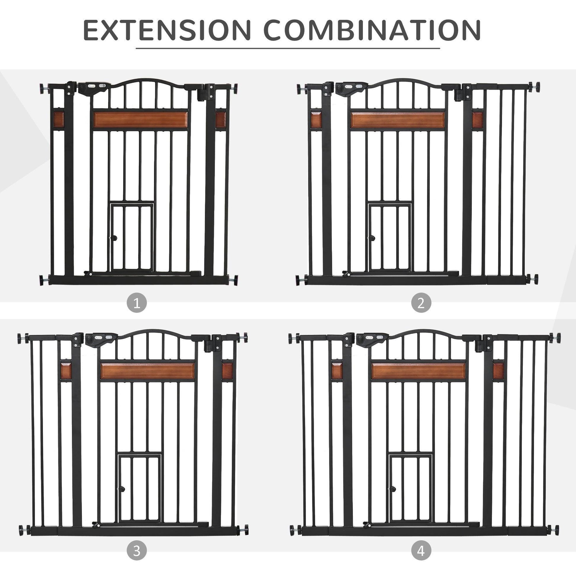 PawHut Pet Gate: Auto Close Wood Decoration for Doorways, 105 cm Wide - ALL4U RETAILER LTD