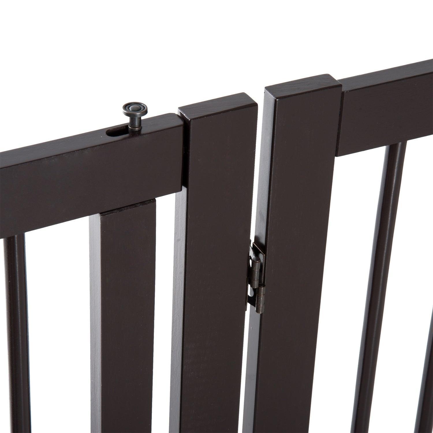 PawHut Pet Gate for Stairs - Wood Safety Barrier - ALL4U RETAILER LTD