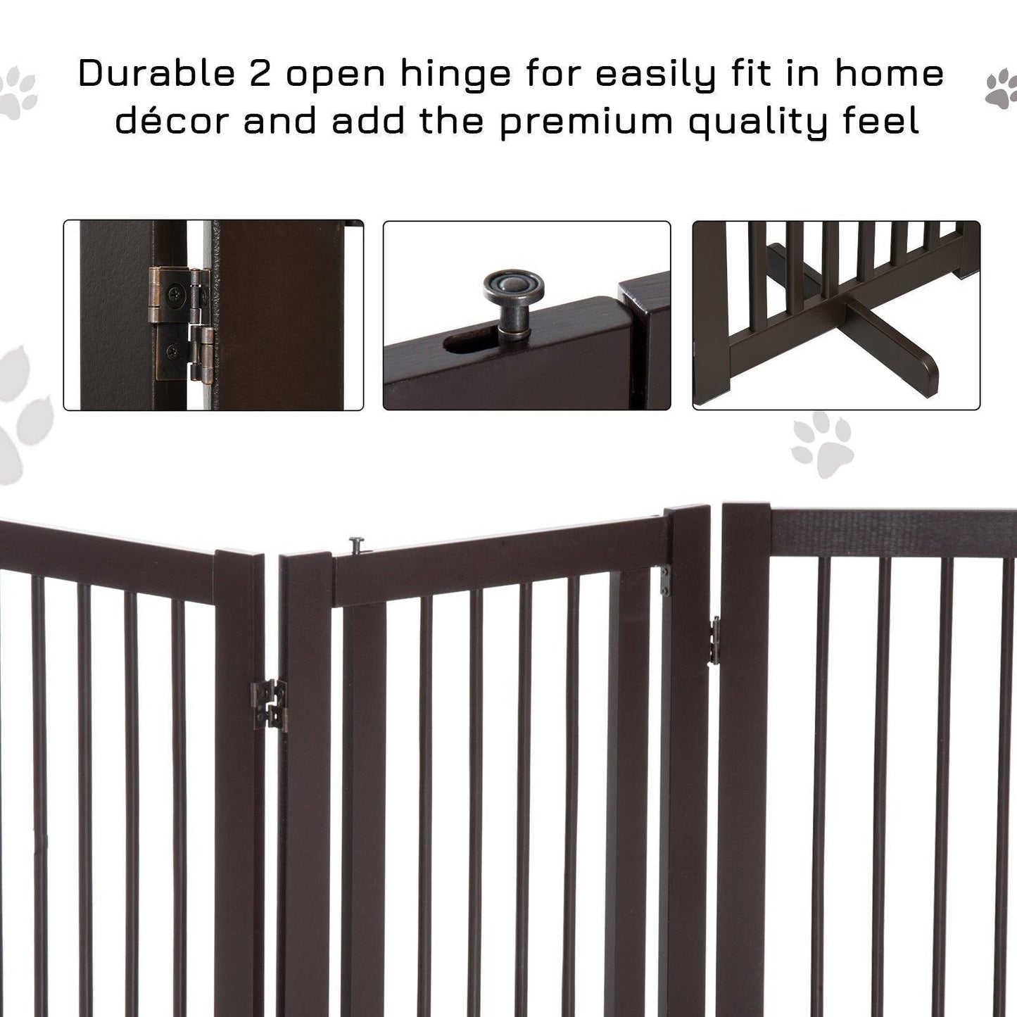 PawHut Pet Gate for Stairs - Wood Safety Barrier - ALL4U RETAILER LTD