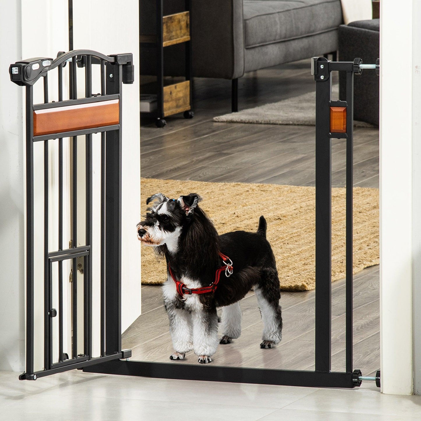 PawHut Pet Gate with Cat Door - Secure and Stylish - ALL4U RETAILER LTD