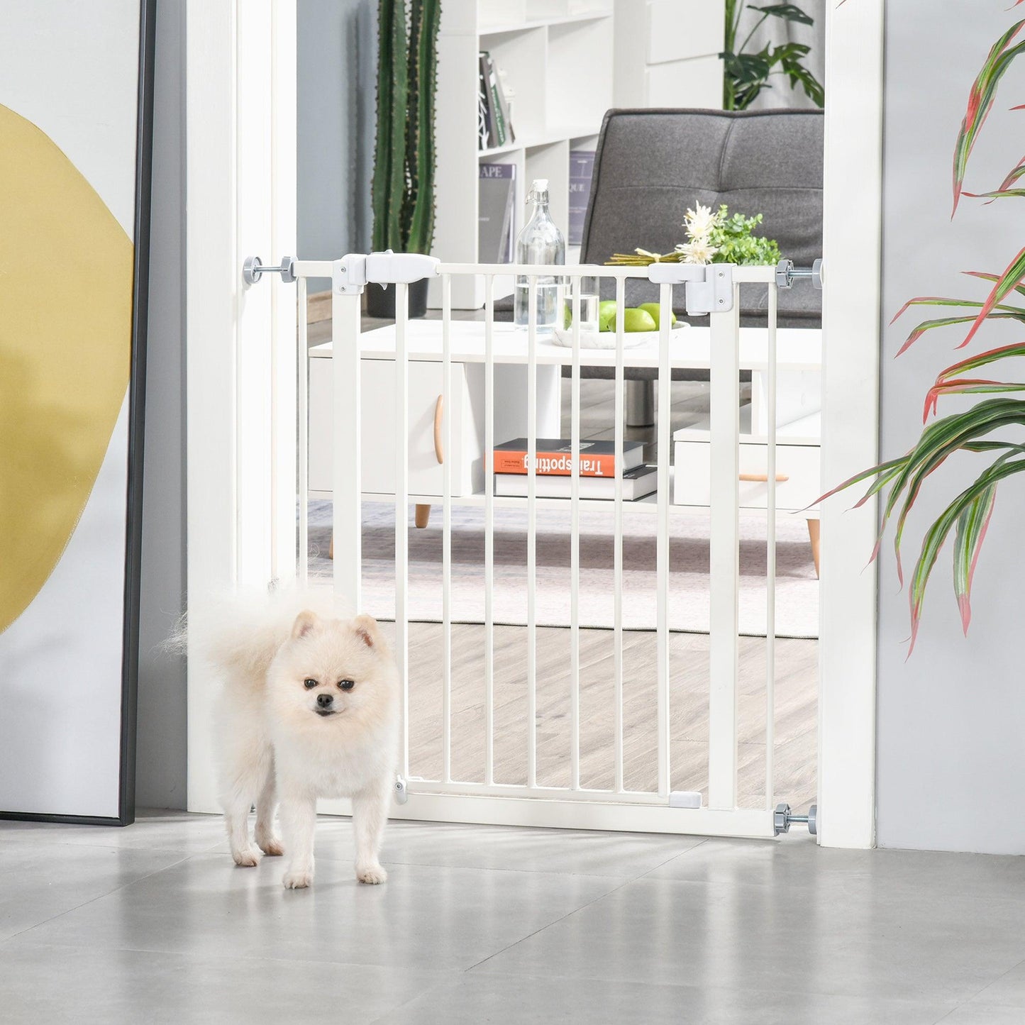 PawHut Pet Metal Safety Gate for Dogs - ALL4U RETAILER LTD