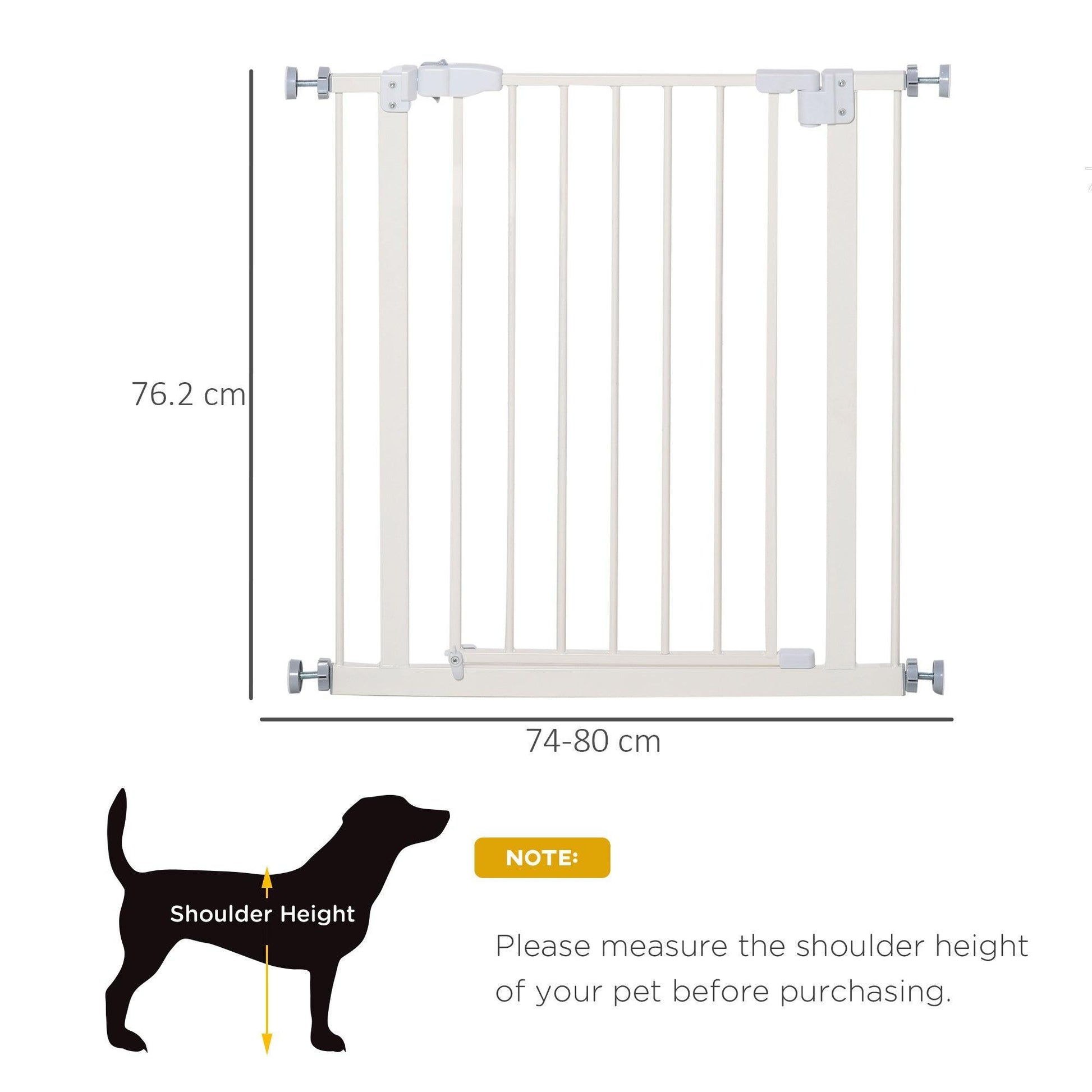 PawHut Pet Metal Safety Gate for Dogs - ALL4U RETAILER LTD