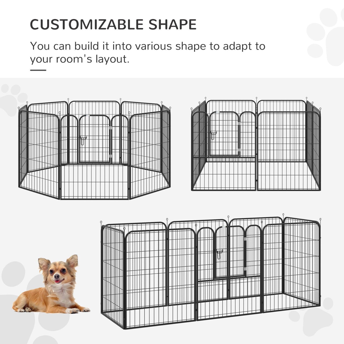 PawHut Pet Playpen: Durable 8-Panel Enclosure - ALL4U RETAILER LTD