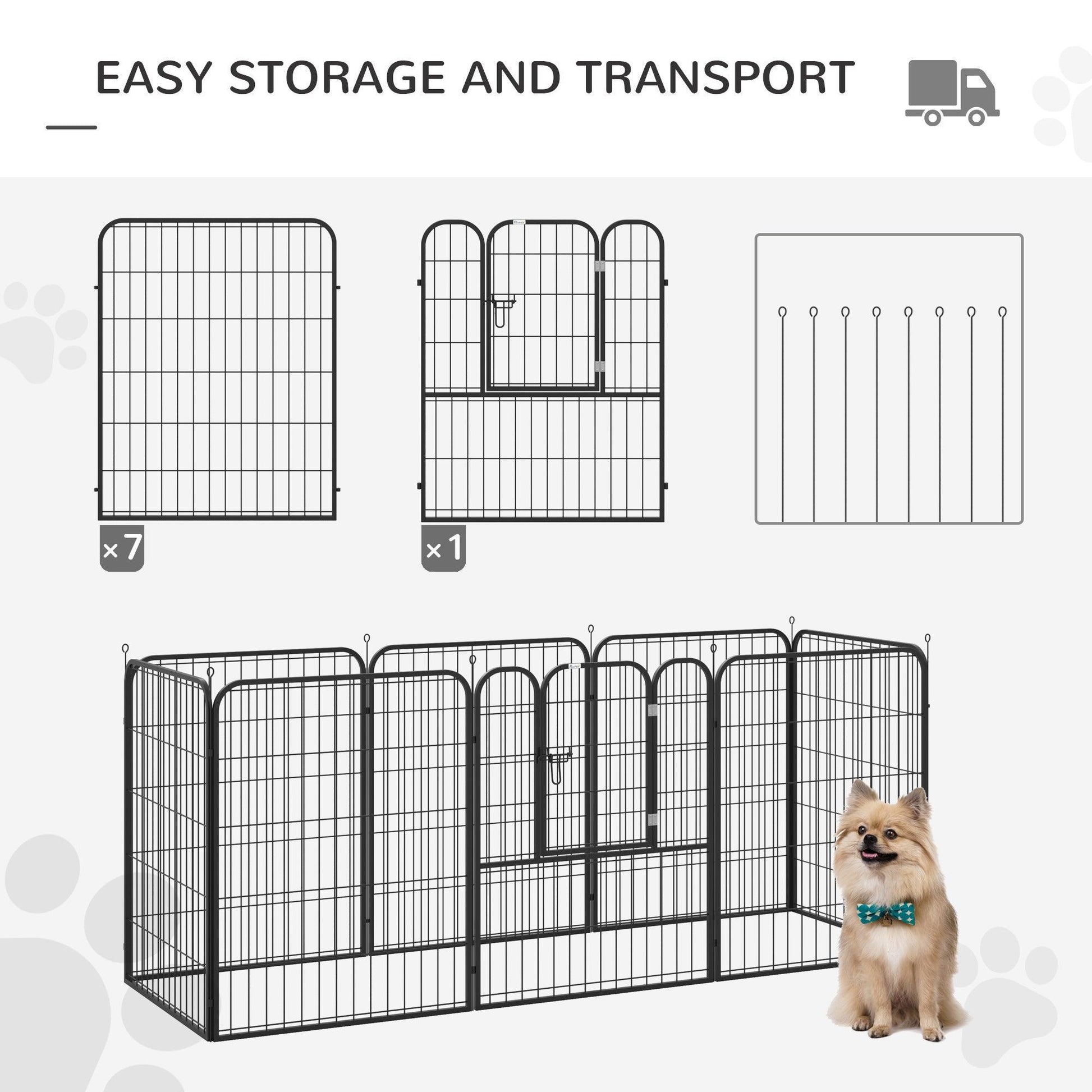 PawHut Pet Playpen: Durable 8-Panel Enclosure - ALL4U RETAILER LTD