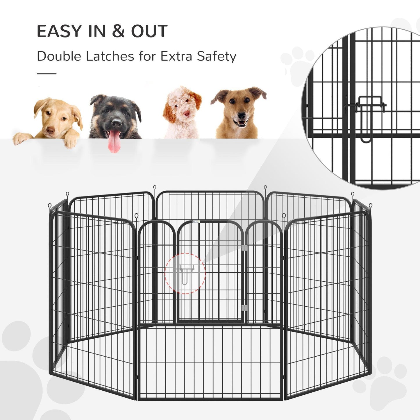 PawHut Pet Playpen: Durable 8-Panel Enclosure - ALL4U RETAILER LTD