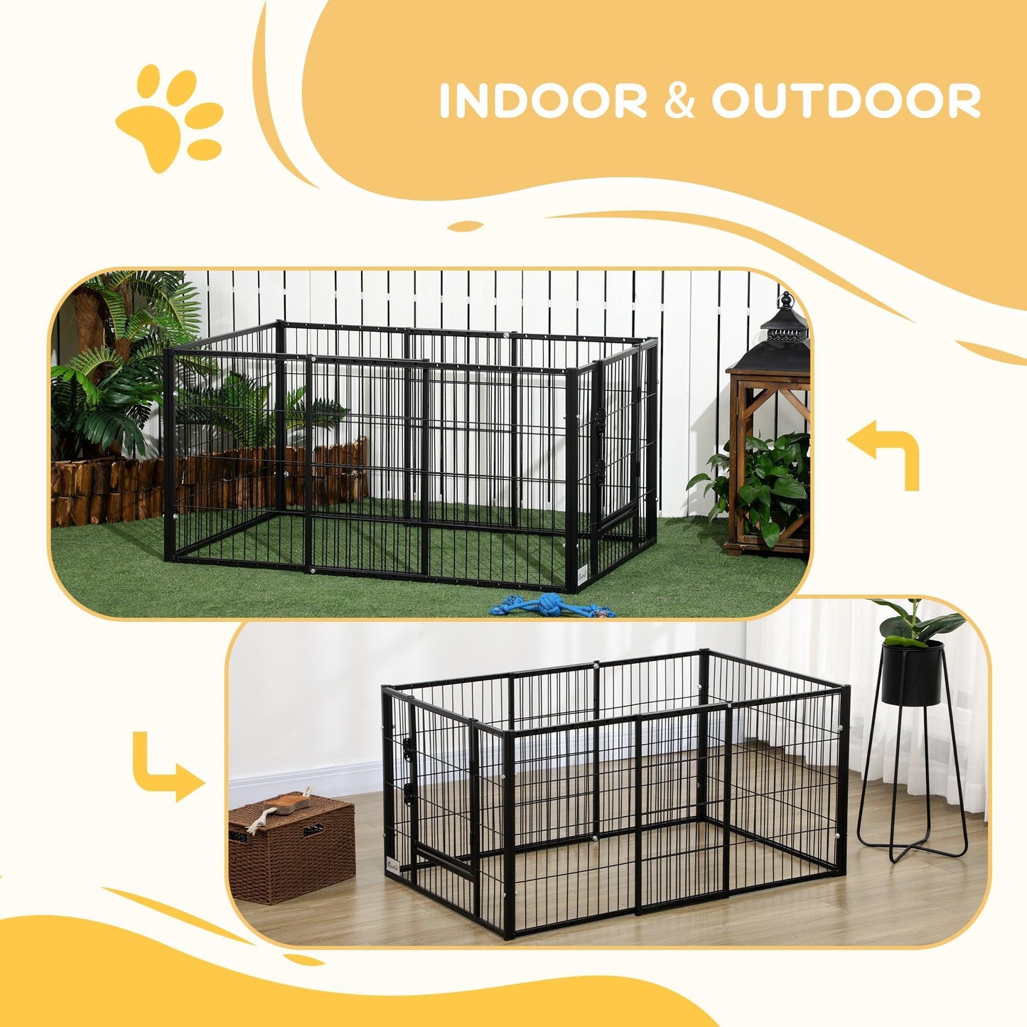 PawHut Pet Playpen: Heavy Duty, Adjustable Length, Indoor/Outdoor - ALL4U RETAILER LTD