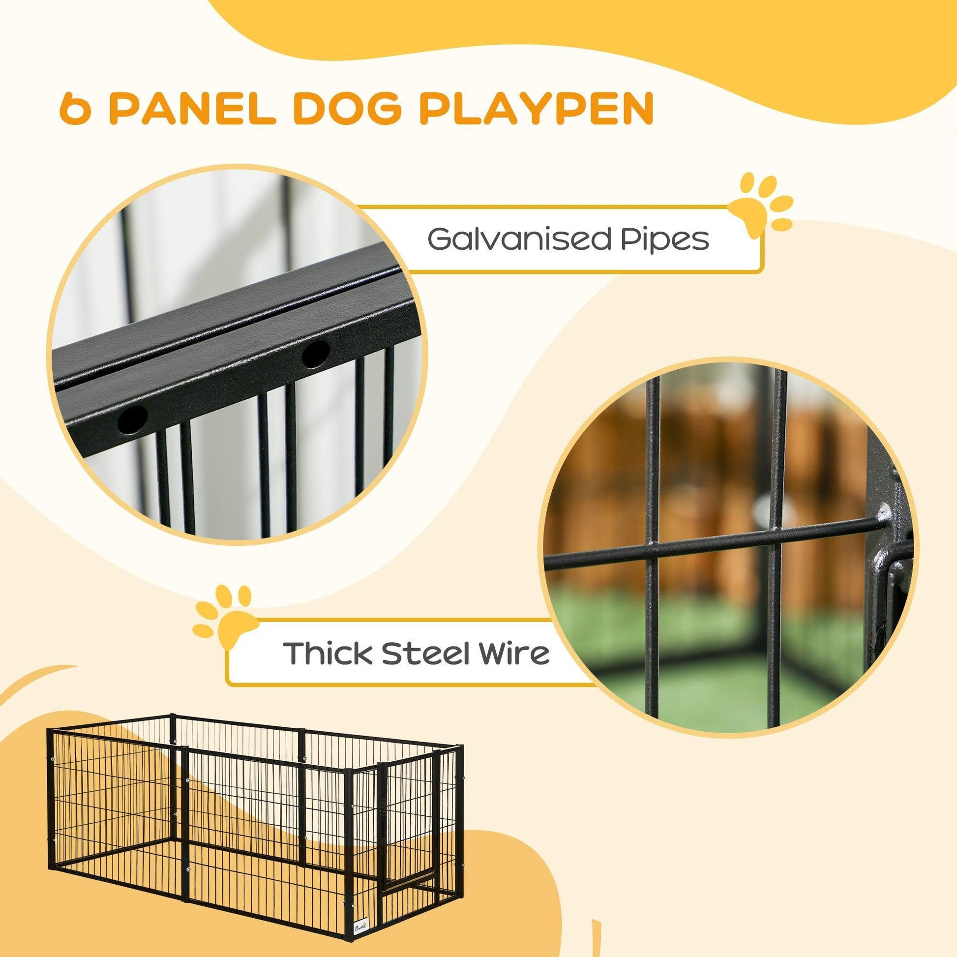 PawHut Pet Playpen: Heavy Duty, Adjustable Length, Indoor/Outdoor - ALL4U RETAILER LTD