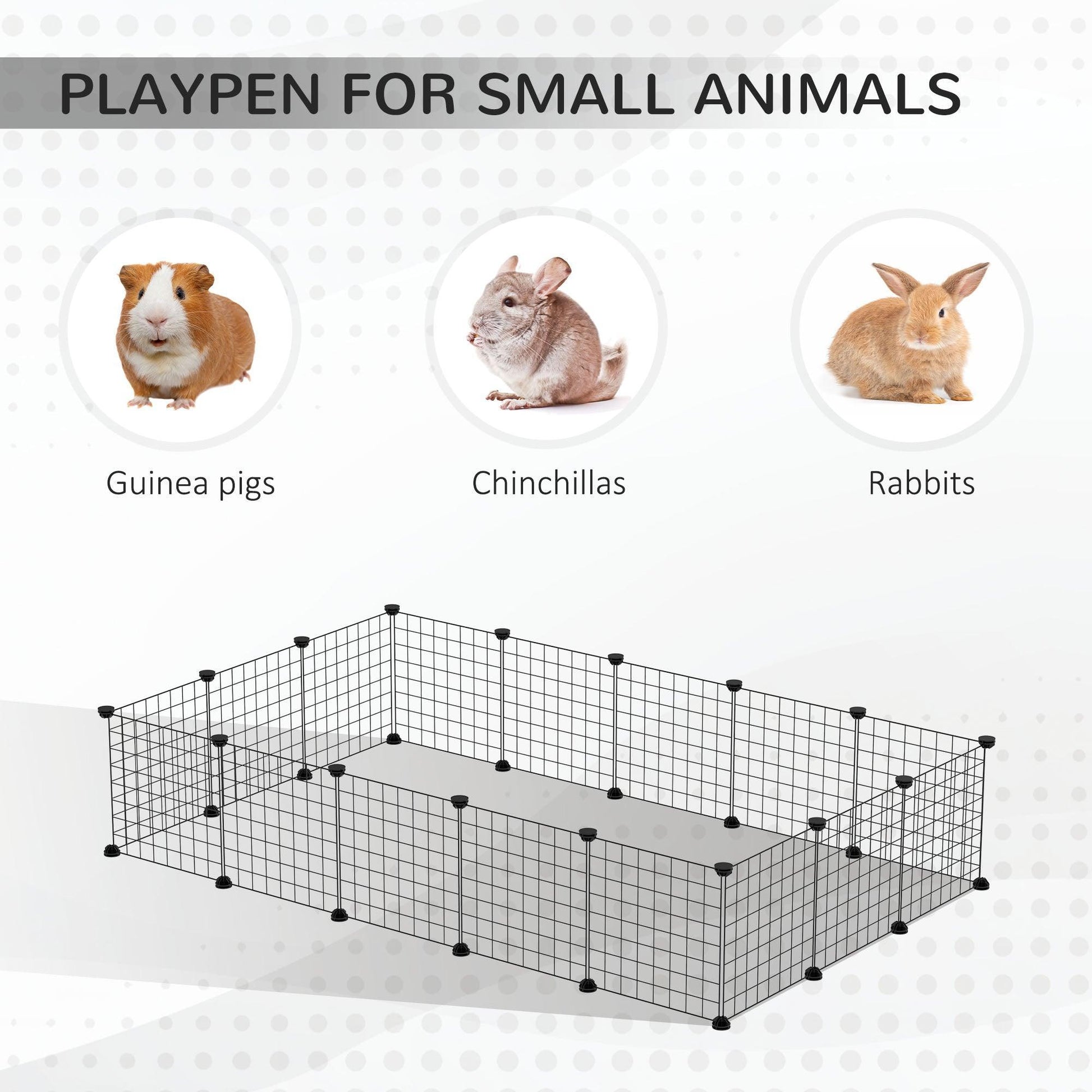 PawHut Pet Playpen - Ideal for Small Pets | 60” Customisable Fence - ALL4U RETAILER LTD